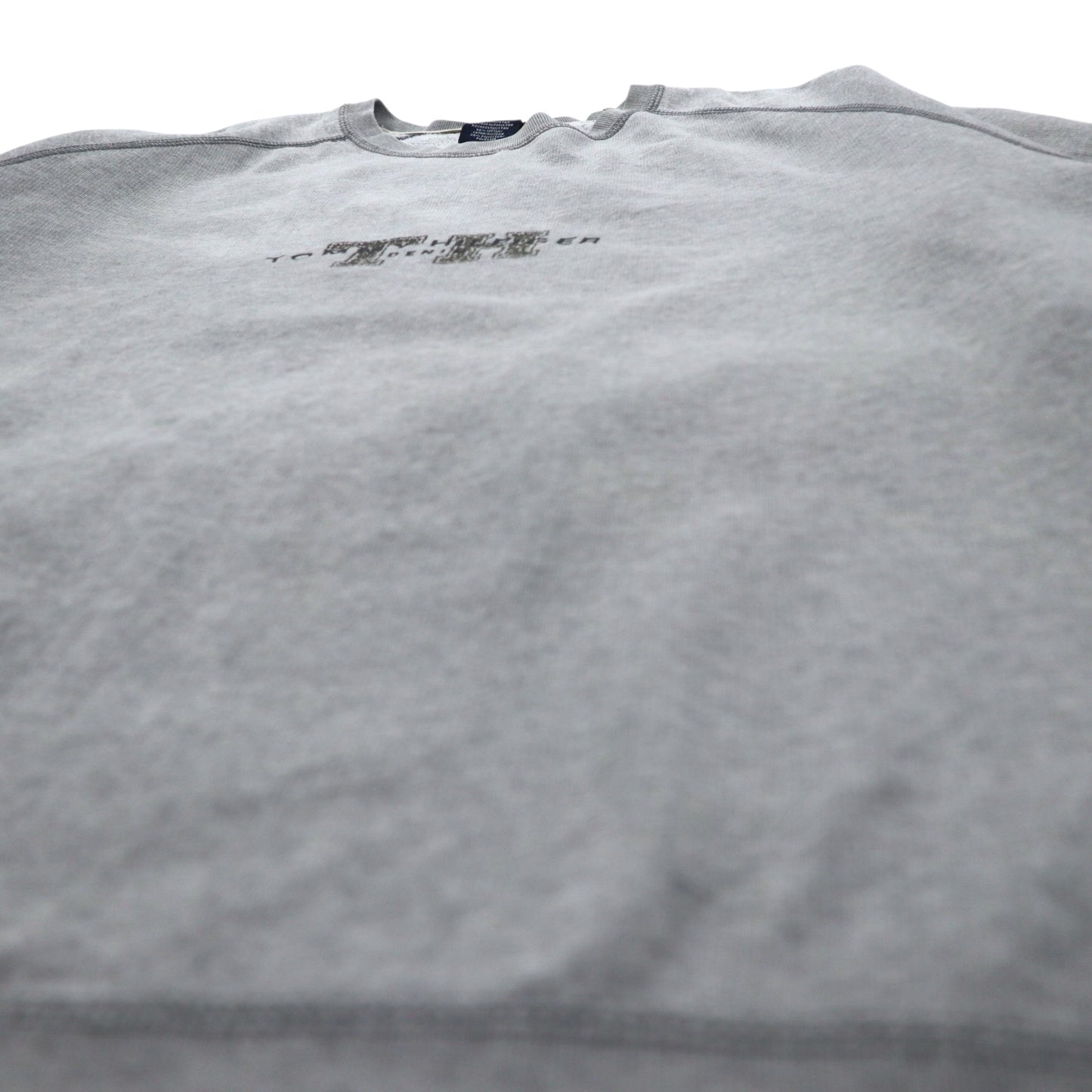 TOMMY JEANS ( TOMMY HILFIGER ) 90年代 クルーネック スウェット XL グレー コットン ロゴプリント