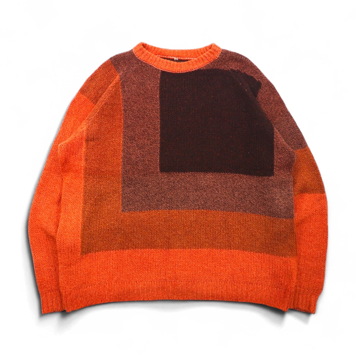 KHOKI Nep Overdyed Knit Sweater Size L Orange Silk Blend Wool 20AW