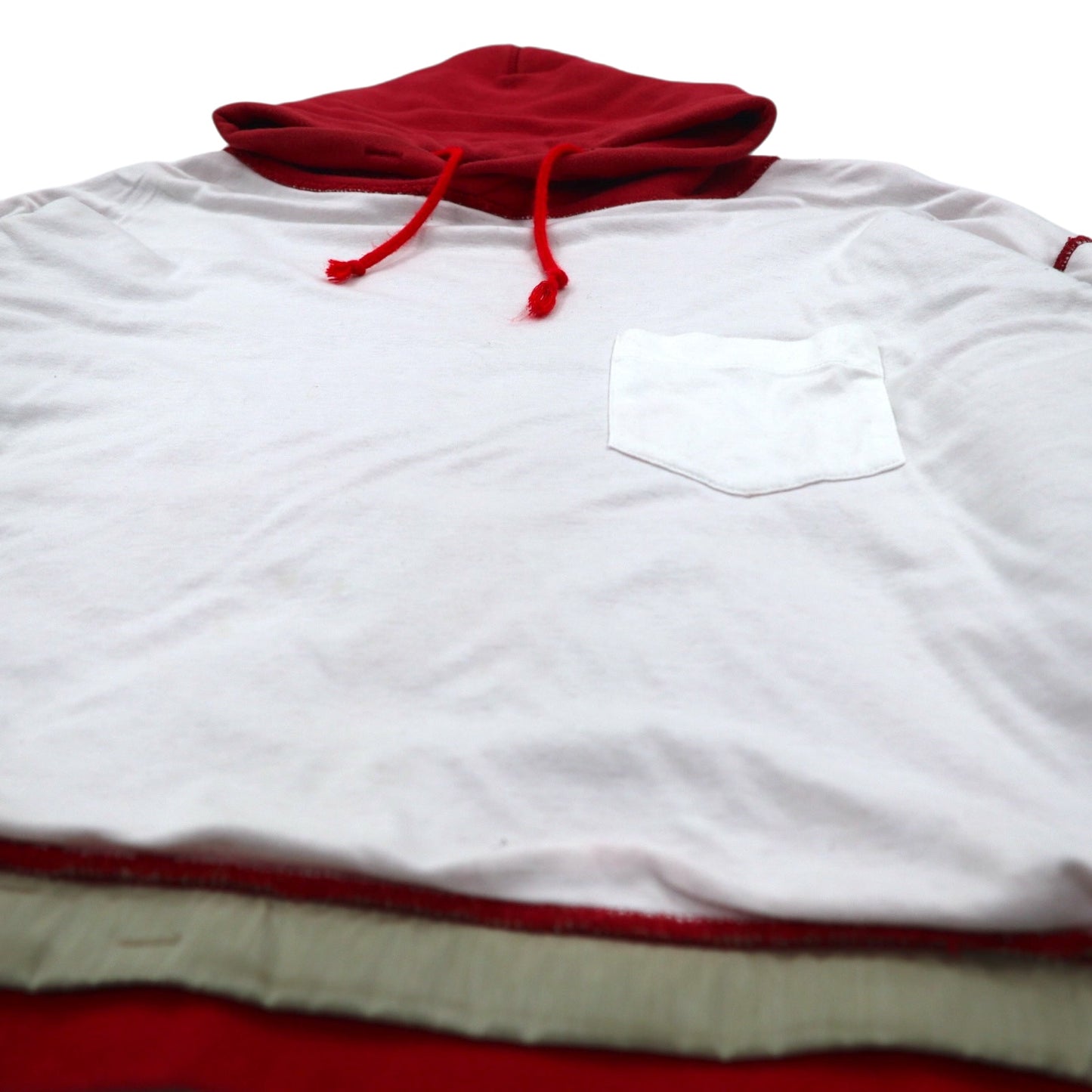 Leh ボロ リバーシブル パーカー BORO REVERSIBLE PARKER M レッド ホワイト コットン