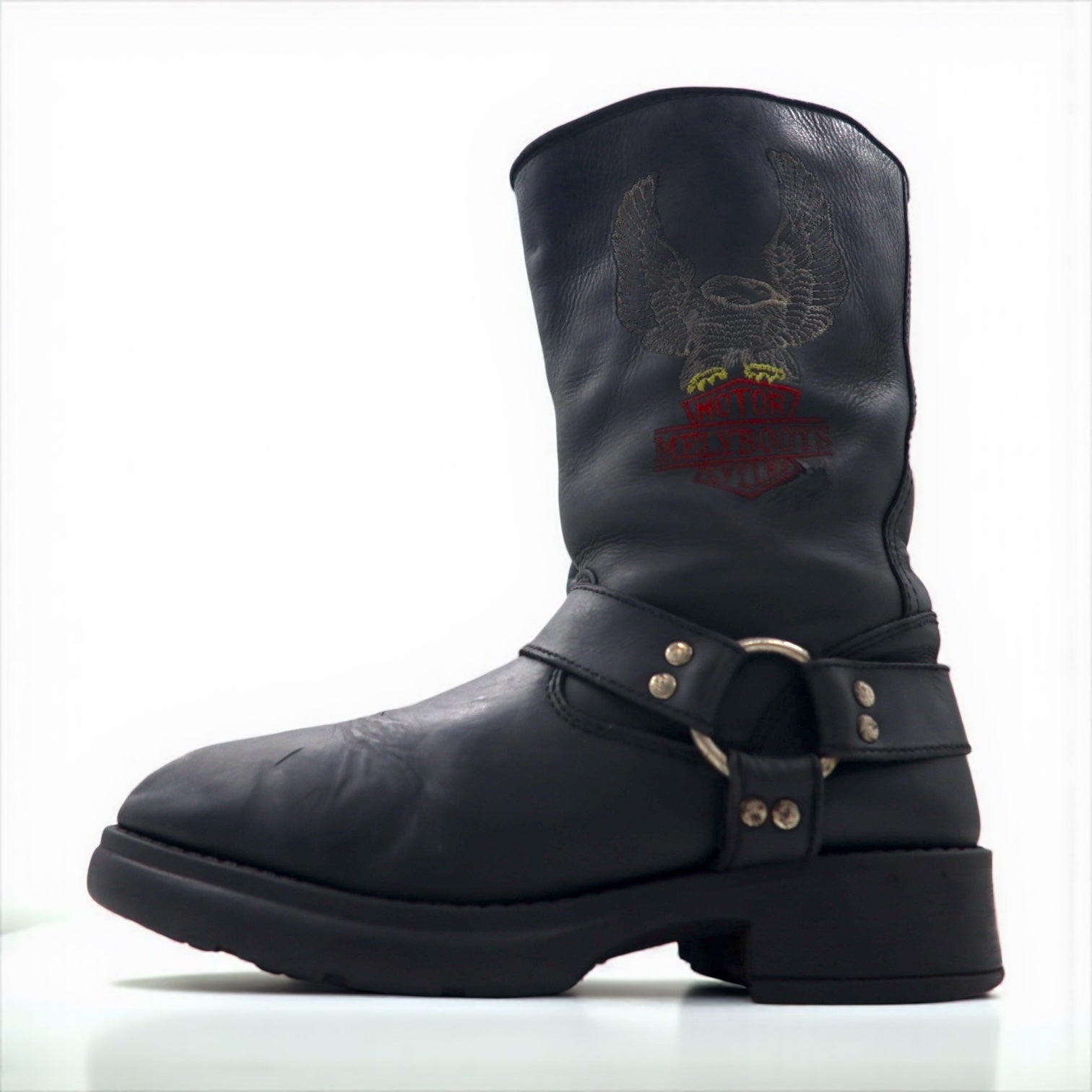 Vintage Engineer Boots, Biker Boots, Ring Boots, US 10.5