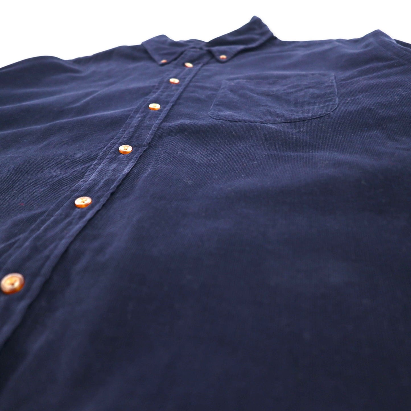 346 BROOKS BROTHERS Corduroy Button-down Shirt XL Navy Cotton