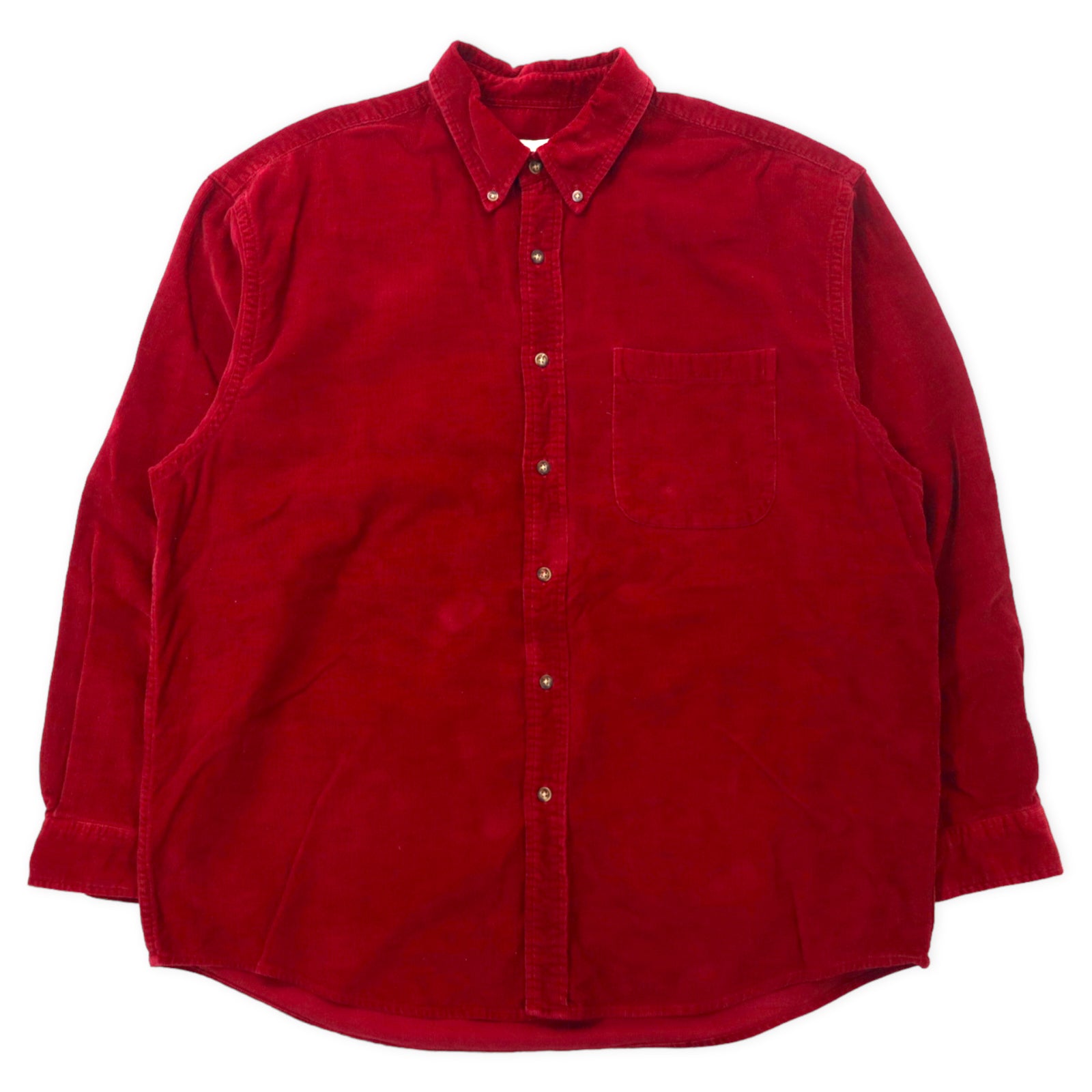 Eddie Bauer 90's Corduroy Button-Down Shirts L Red Cotton Big