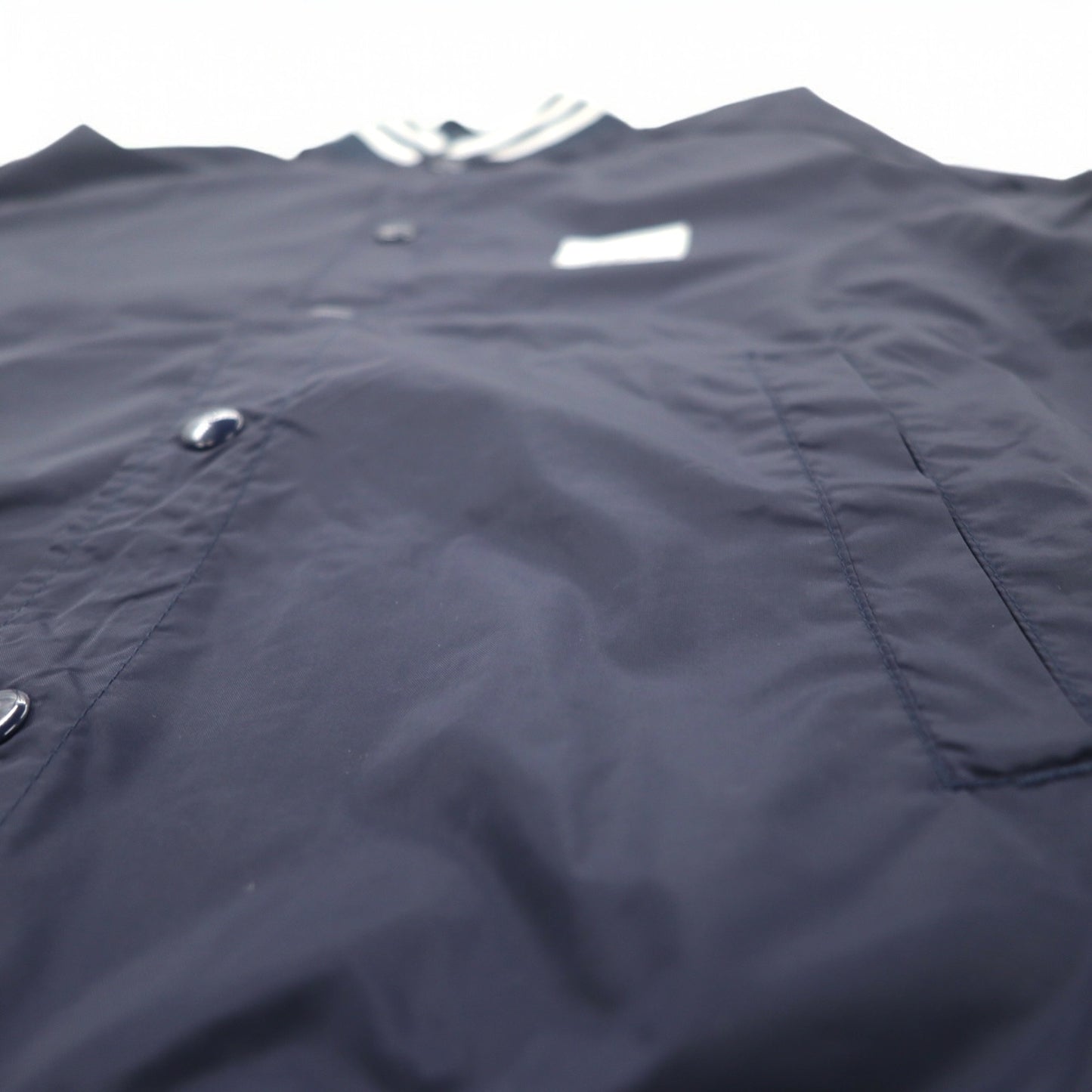 Flip The Script リブライン スタジャン M ネイビー ナイロン バックロゴプリント