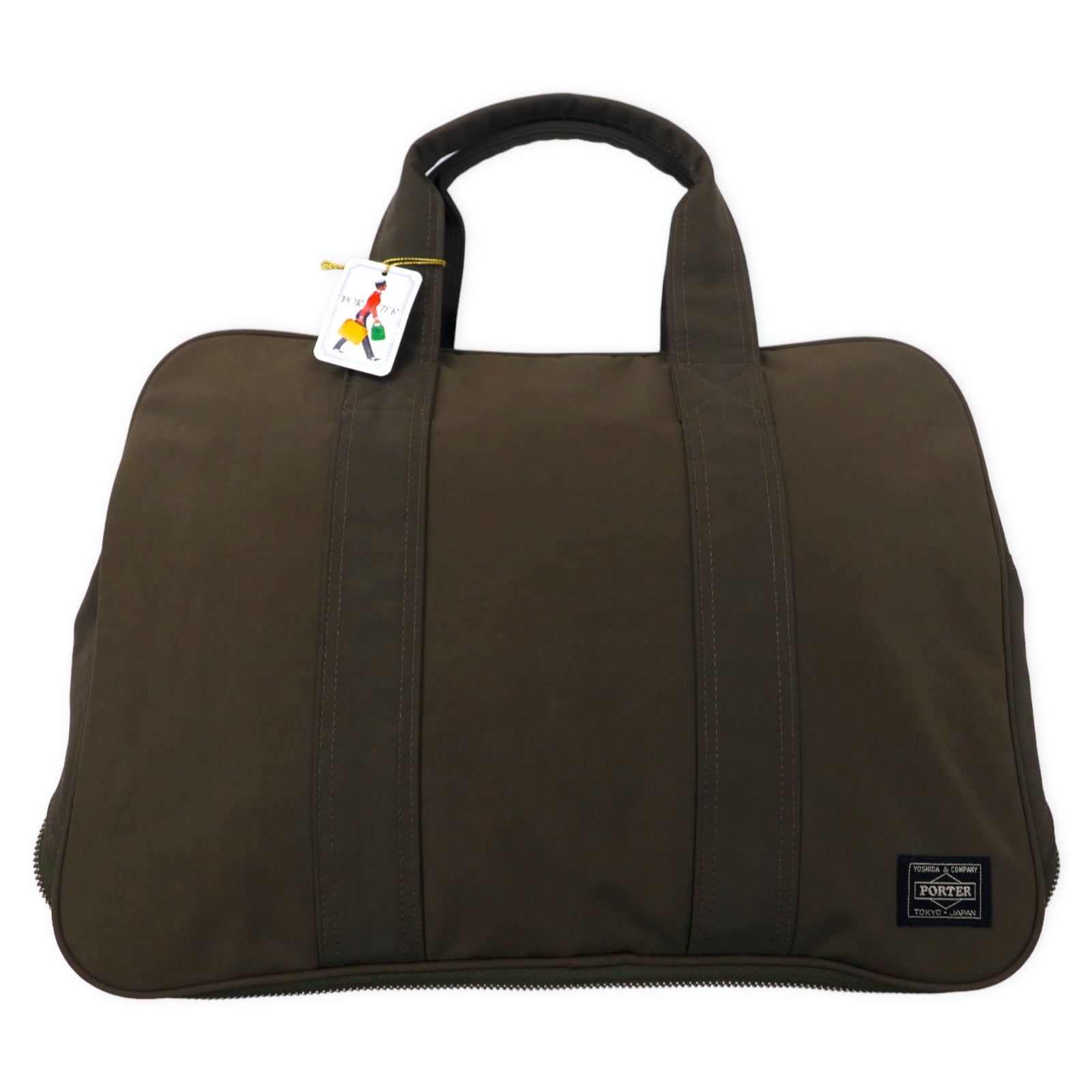PORTER New Elegant Briefcase Handbag KHAKI Nylon Machi Expansion 