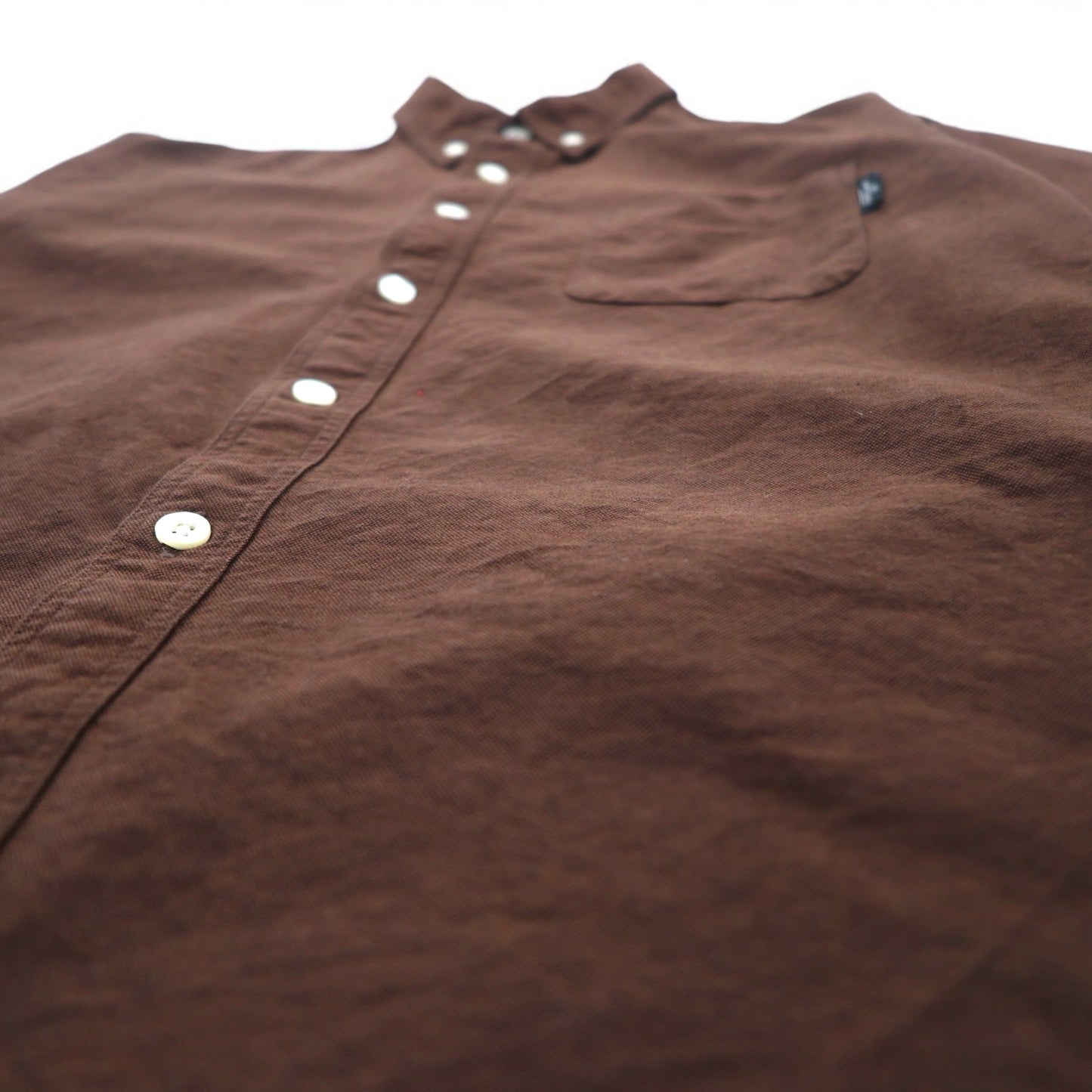 Mr.GENTLEMAN Oxford Button-Down Shirt, S, Brown, Cotton