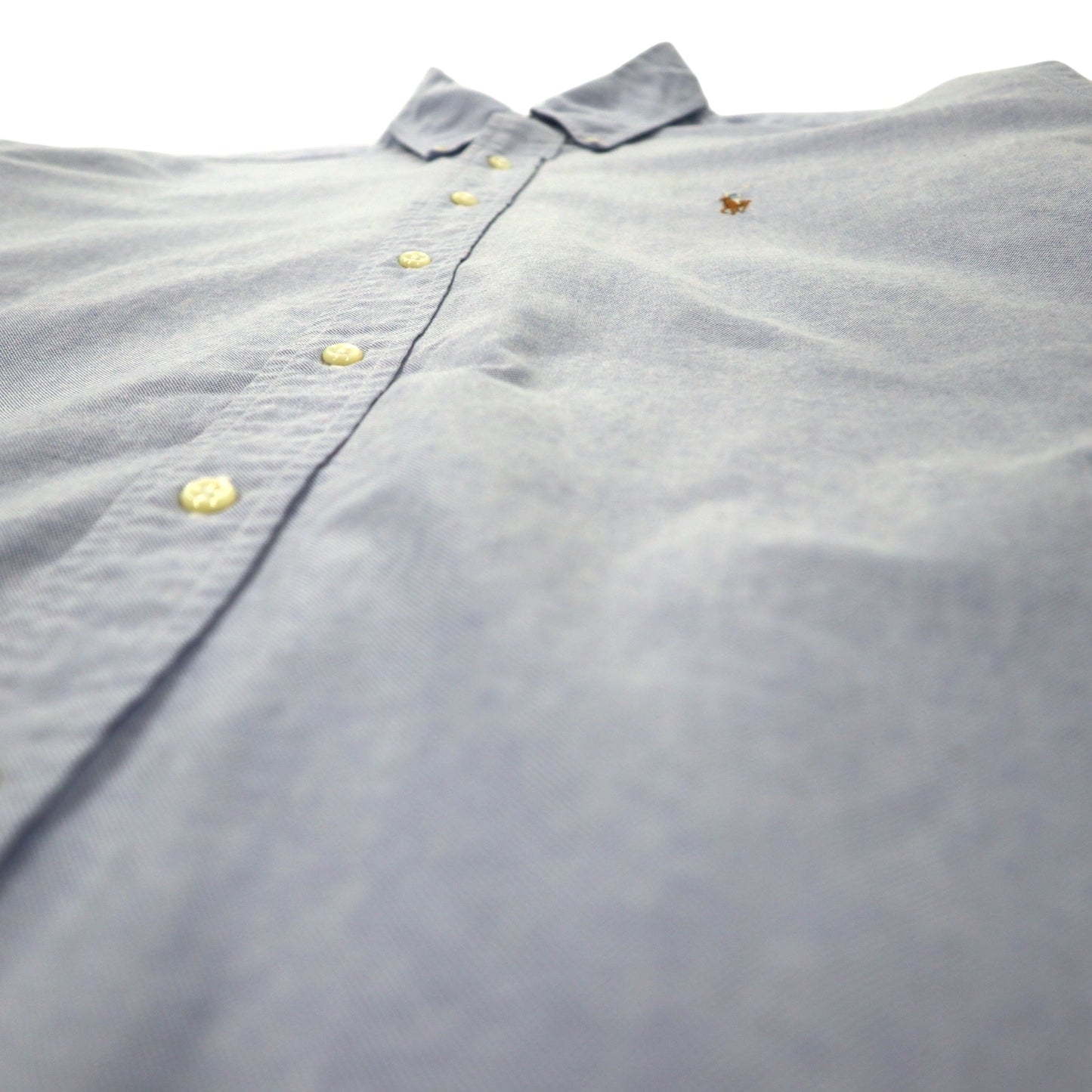 RALPH LAUREN 90年代 オックスフォード ボタンダウンシャツ 16-33 ブルー コットン YARMOUTH スモールポニー 刺繍