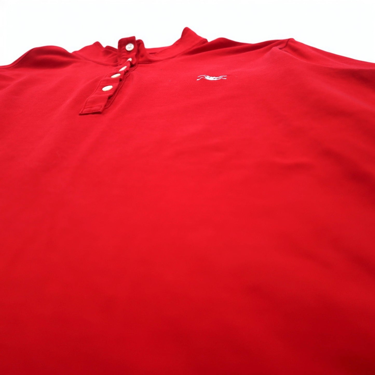 BURBERRY GOLF ハーフボタン ハイネック ロングスリーブTシャツ ロンT LL レッド コットン ストレッチ 日本製