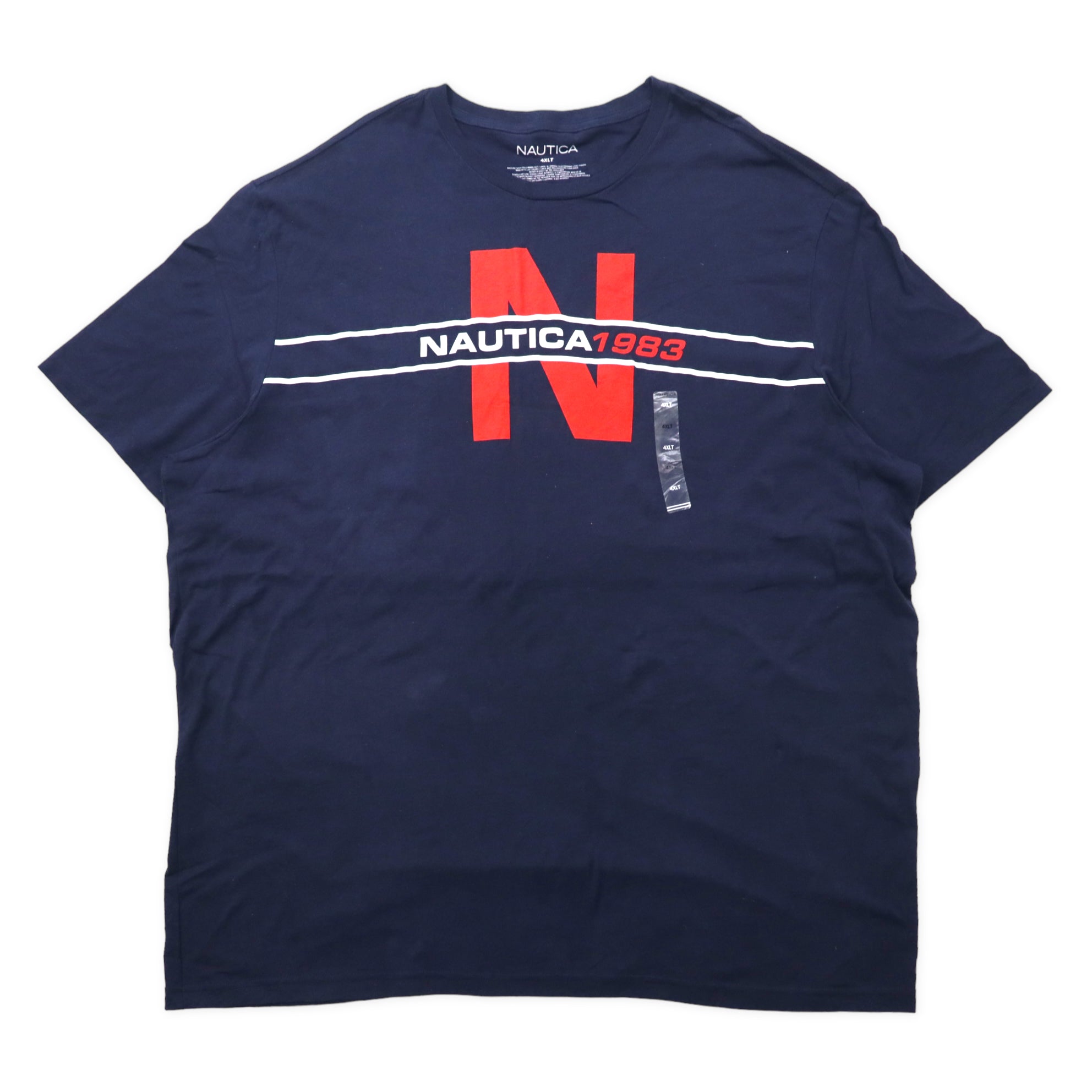 NAUTICA ロゴプリントTシャツ 4XLT ネイビー コットン ビッグサイズ 未 