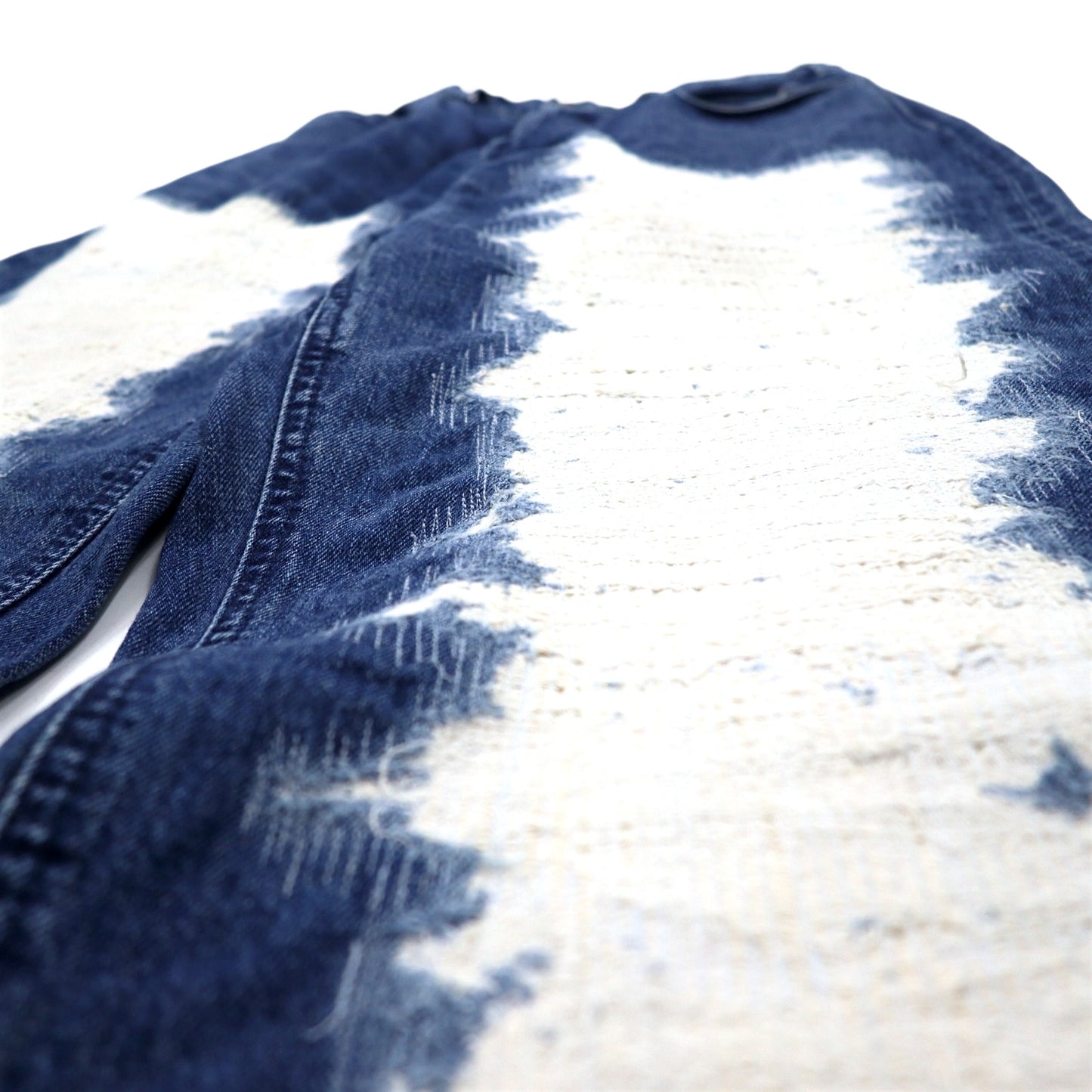 BRUNA BOINNE ウェフトデニム タタキ加工 デニムパンツ 1 ブルー コットン 日本製 7348-2