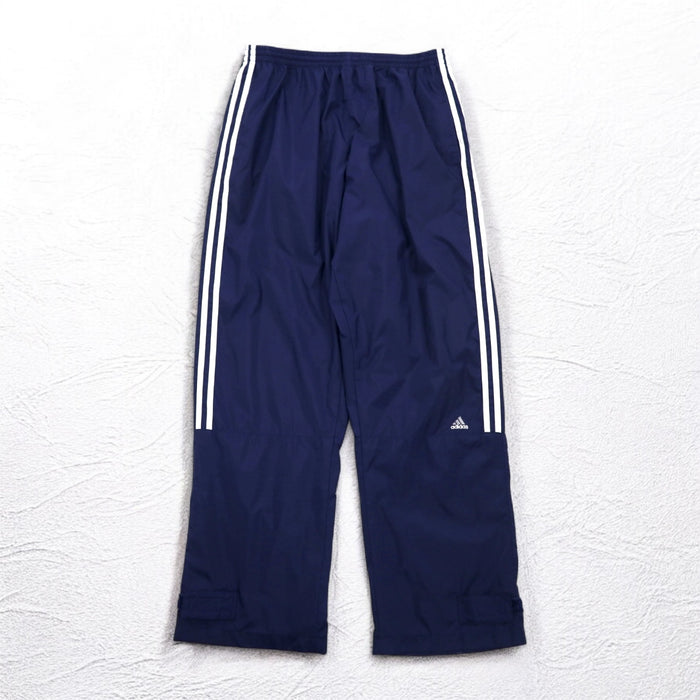 adidas 00年代 ウーブン ワイド トラックパンツ ジャージ 2XL ネイビー 3ストライプ