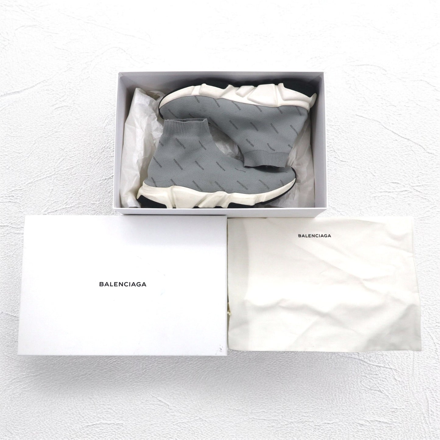 BALENCIAGA スピード トレーナー Speed Trainer Reflective スニーカー 27cm グレー ソックス 512527