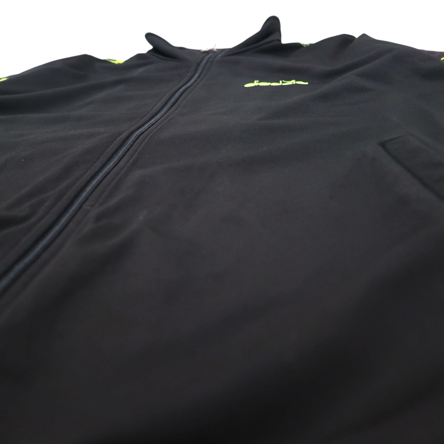 DIADORA 90年代 トラックジャケット ジャージ XL ブラック ロゴ テープ サイドライン