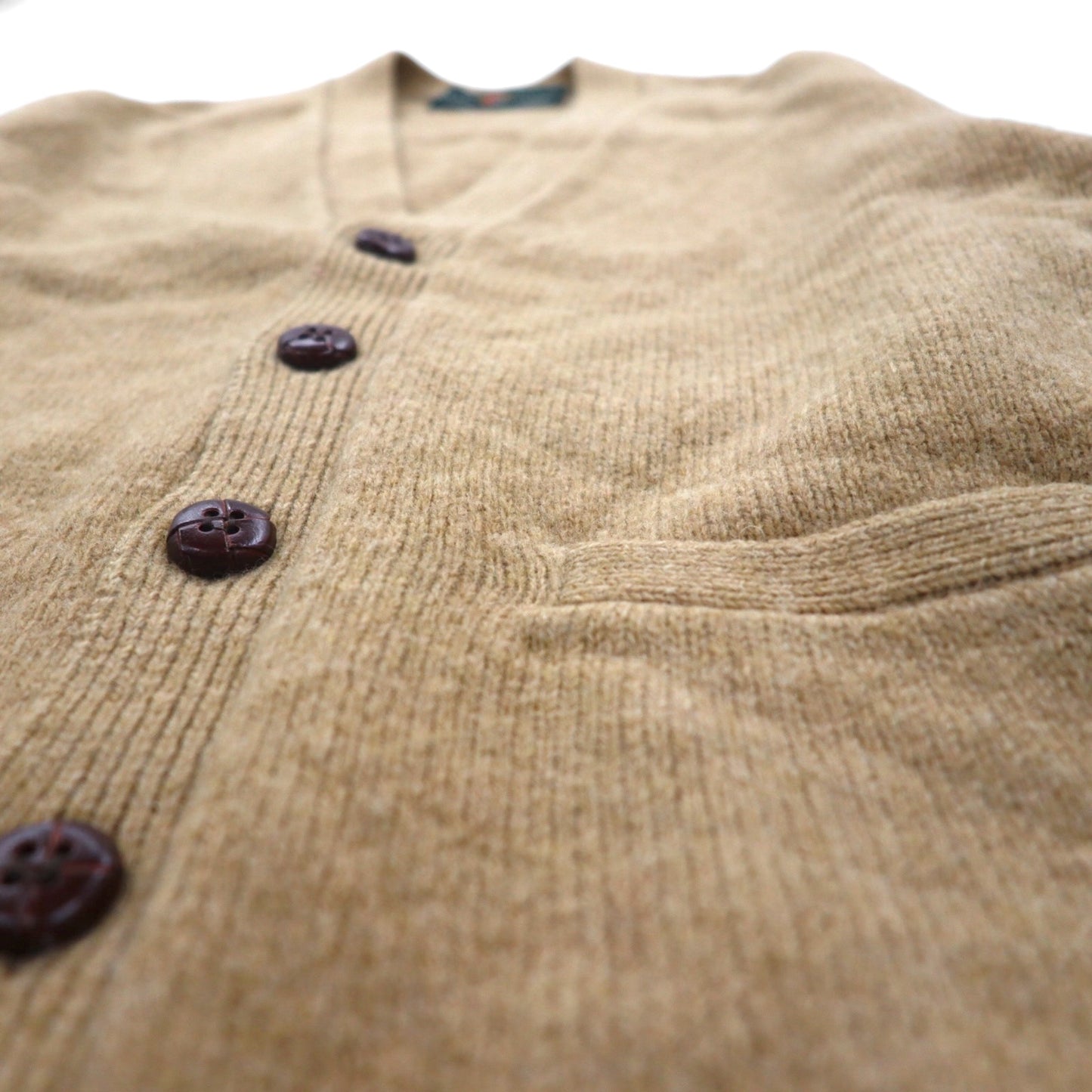 Alan Paine Made in England Knit Cardigan, Size L, Beige, Wool, Sierra, GIJON Exclusive, Pure New Wool