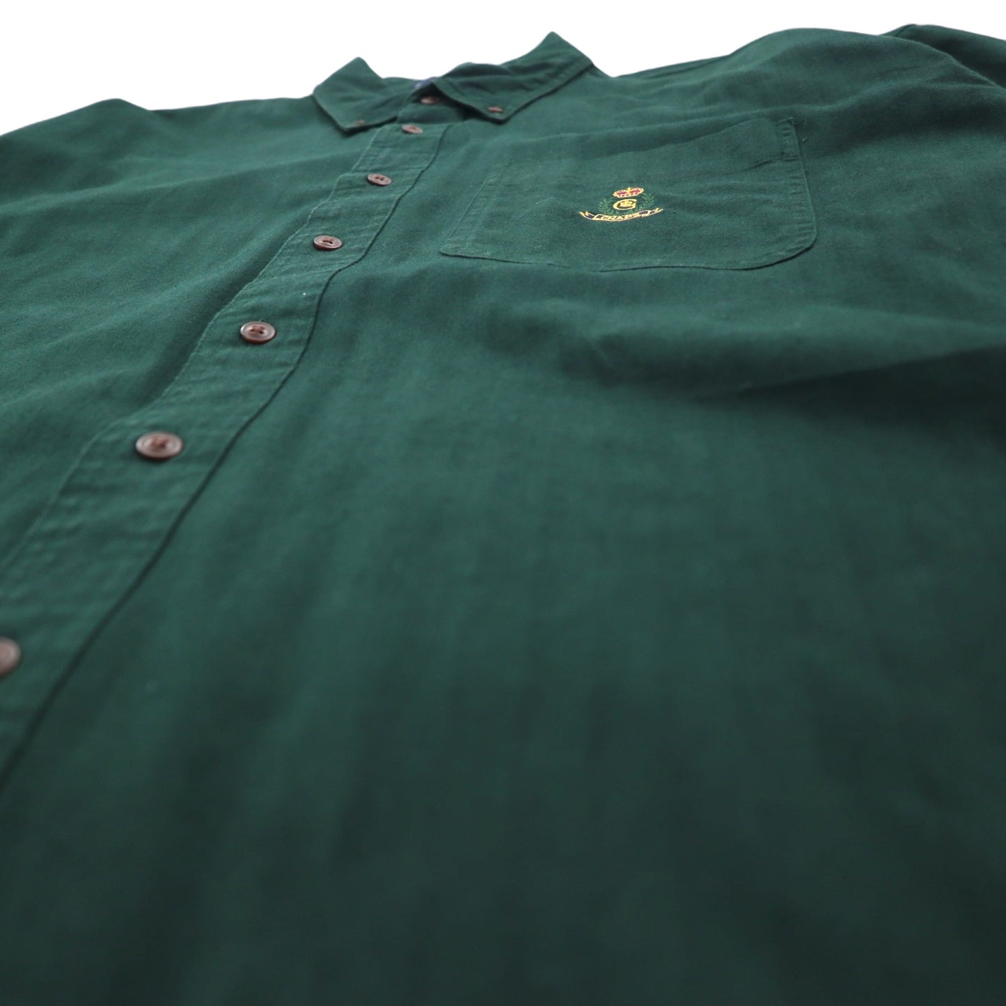 CHAPS RALPH LAUREN 90年代 ボタンダウンシャツ L グリーン コットン ロゴ刺繍 グアテマラ製