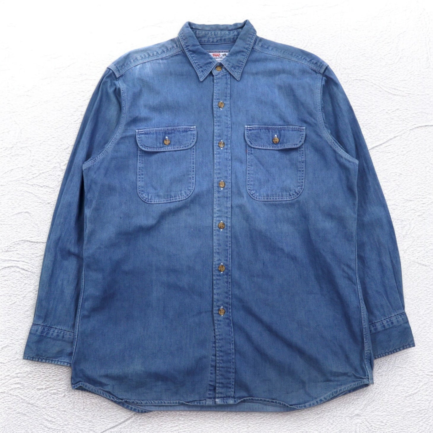 Levi Strauss 90s Denim Work Shirt L Indigo Blue Cotton Chest