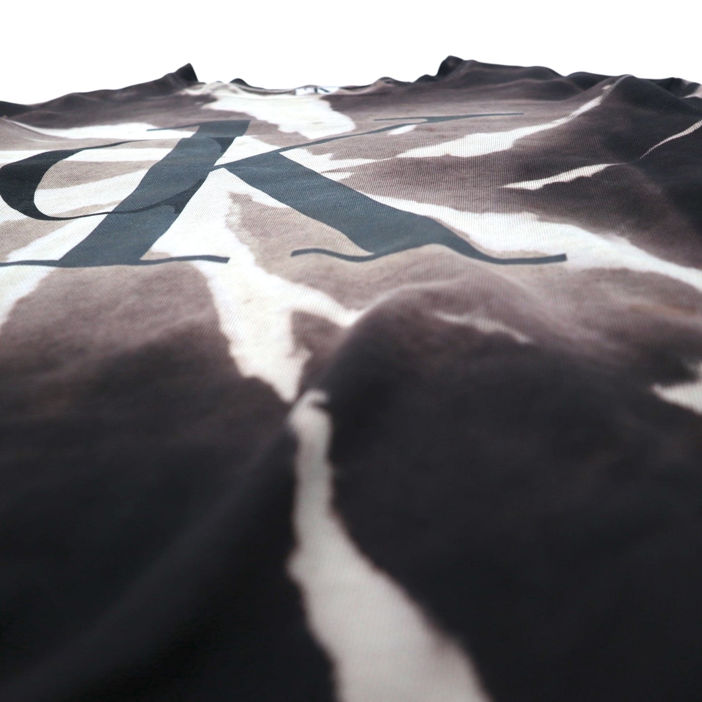 Calvin Klein 90年代 USA製 CKロゴ スウェット L ブラック コットン タイダイ ブリーチ