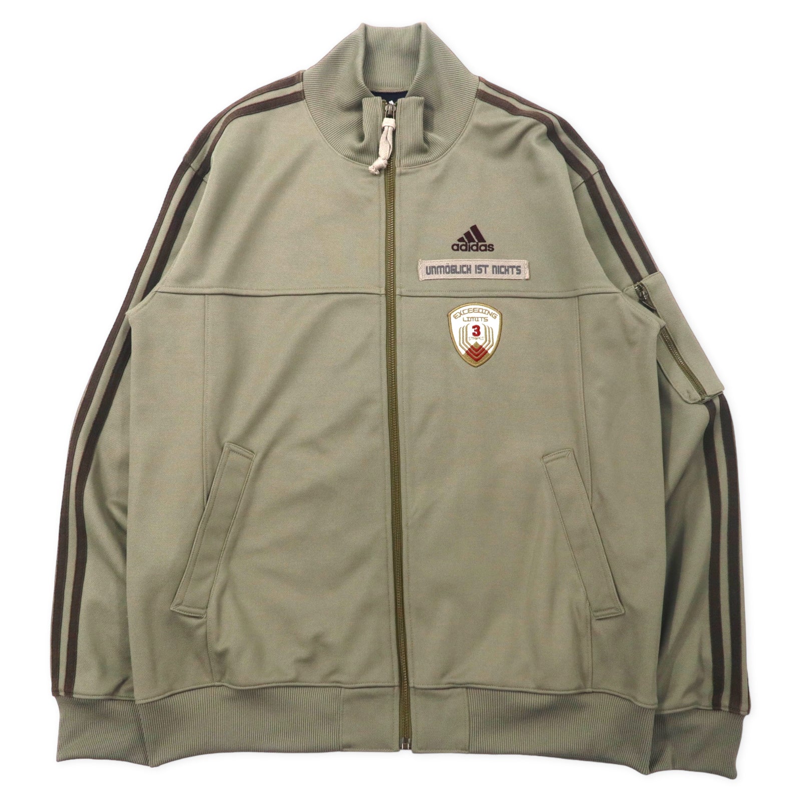 Adidas Track Jacket Jersey O Beige Polyester 3 Striped Exceding Limits –  日本然リトテ