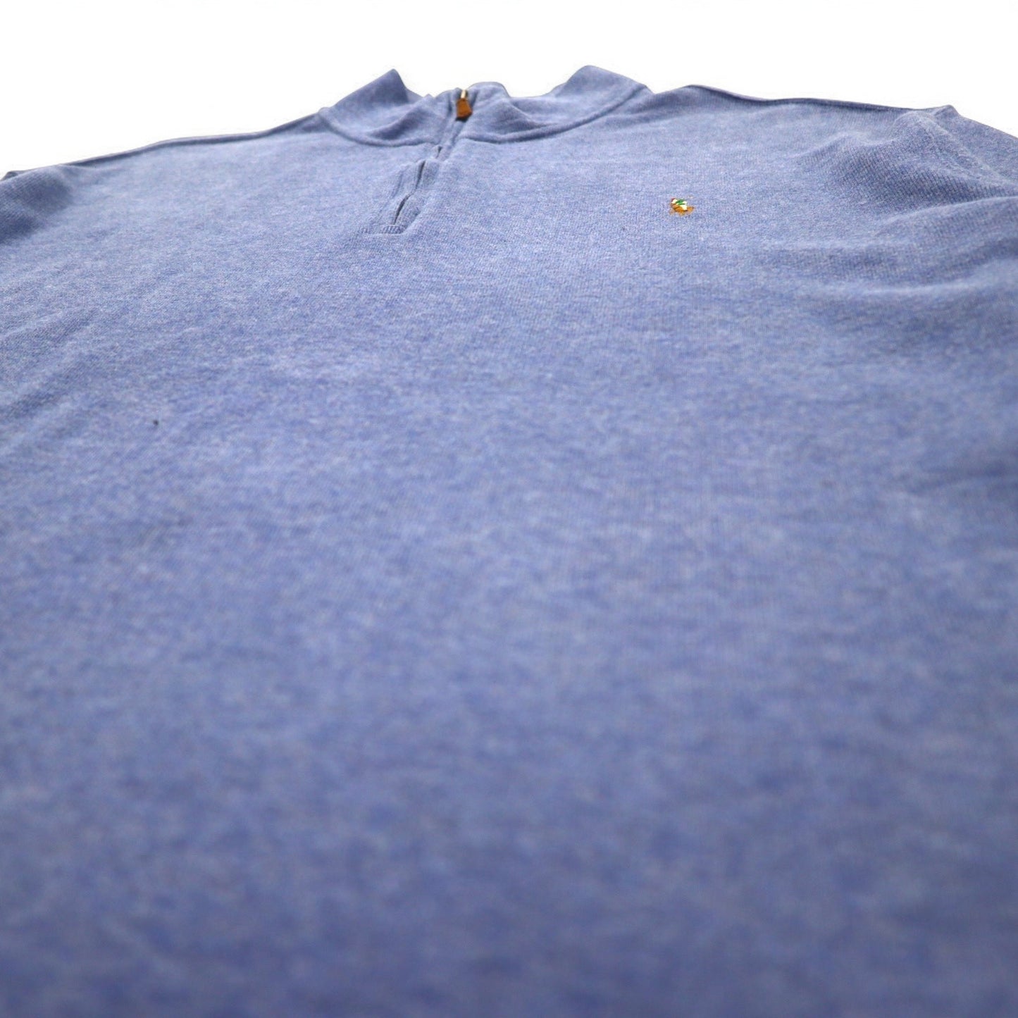 POLO RALPH LAUREN ハーフジップ スウェット 2XL ブルー ESTATE RIB スモールポニー刺繍