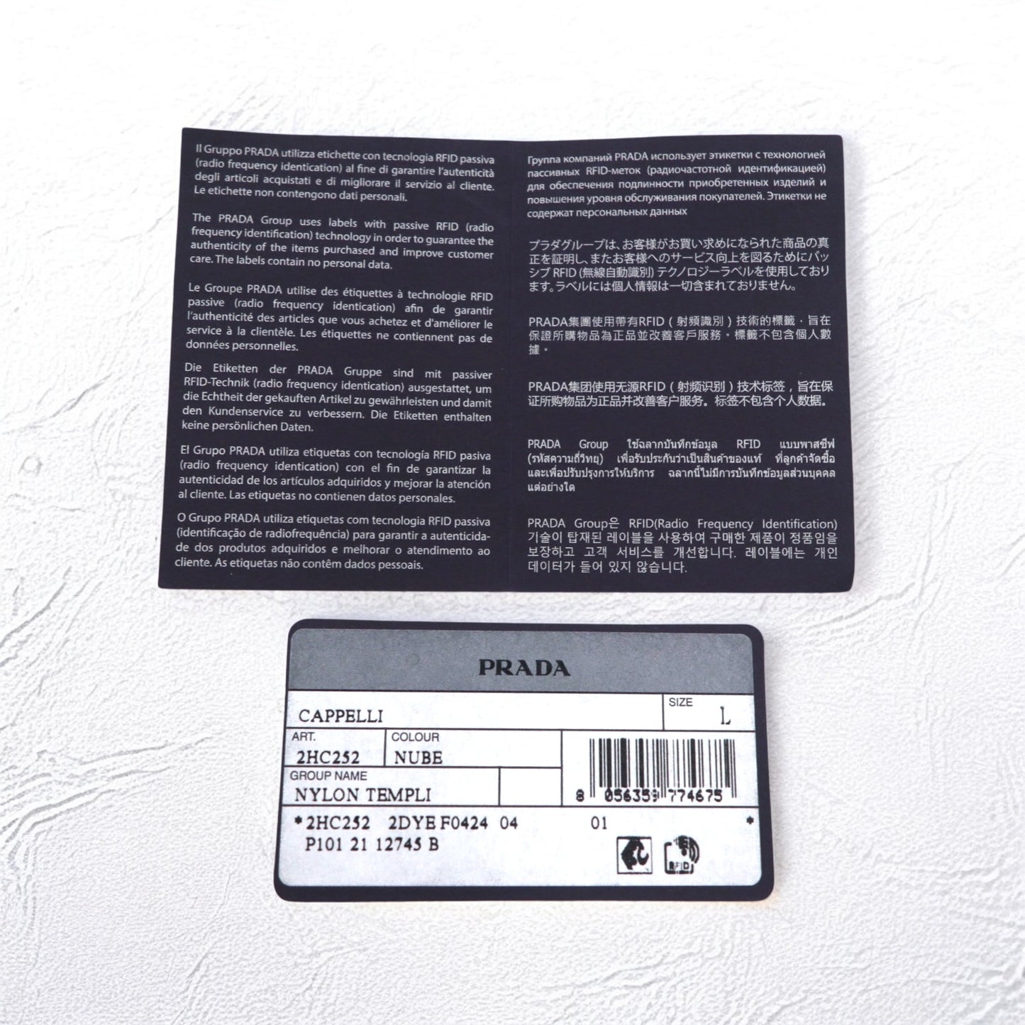 PRADA パデッド リナイロン バケットハット L Padded Re-Nylon Bucket Hat キルティング グレー プリント 2HC252