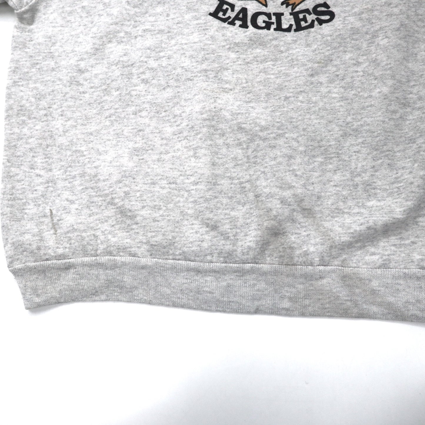 Hanes USA製 90年代 ACTIVEWEAR フットボール プリント スウェット XL グレー コットン IRON WOOD EAGLES
