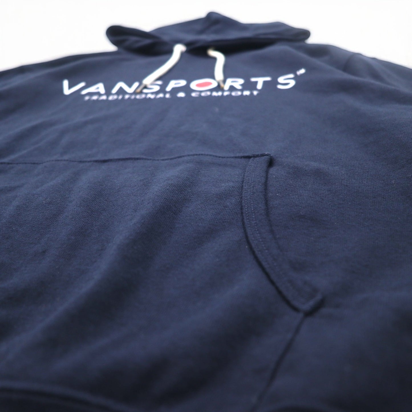 VAN SPORTS プルオーバー パーカー M ネイビー コットン ロゴプリント