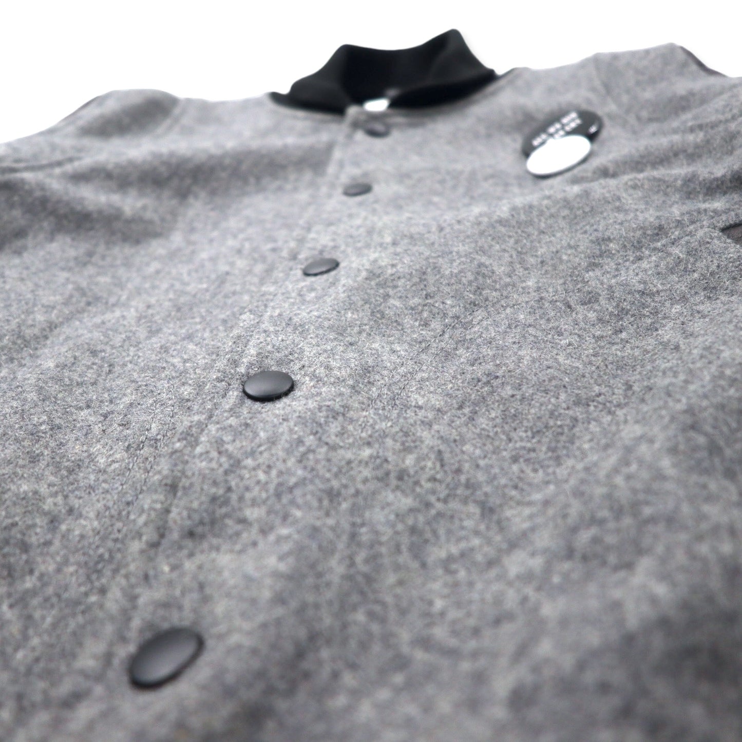 COMMONWARE AMERICAN RAG CIE & MAGINE 袖シープレザー スタジャン 46 グレー ウール 羊革 1344-604MAG