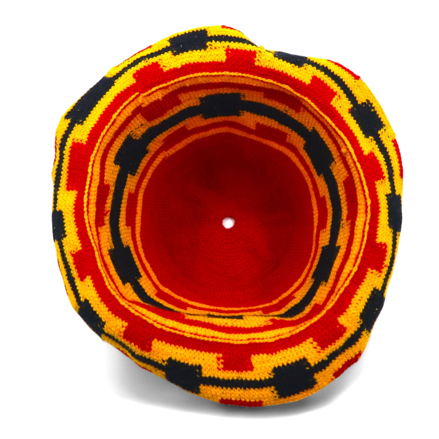 Vintage バケットハット クロシェハット ONE レッド イエロー コットン ウール