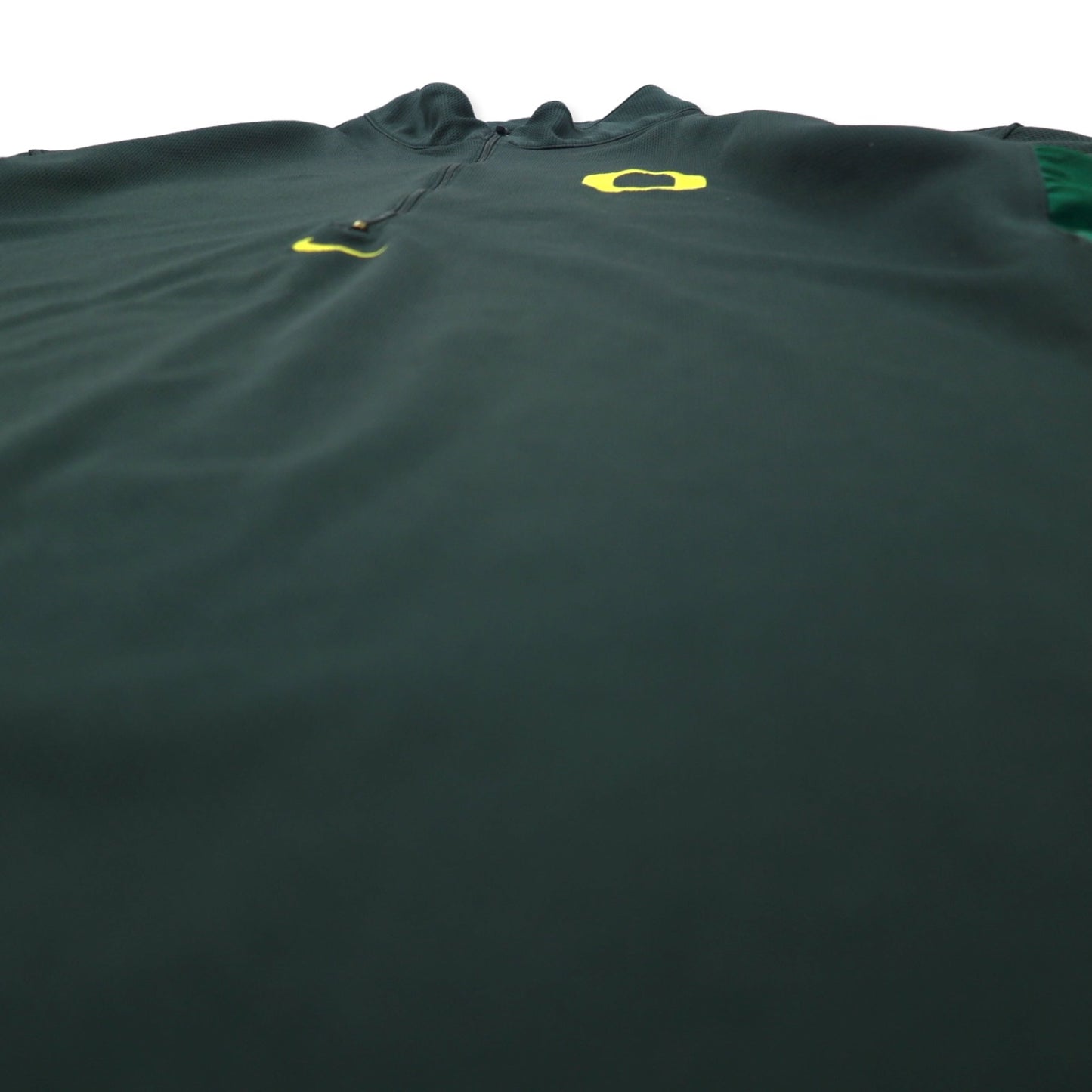 NIKE 90年代 TEAMタグ ハーフジップ トラックジャケット 半袖 XXL グリーン ポリエステル センタースウォッシュ NCAA DUCKS ビッグサイズ