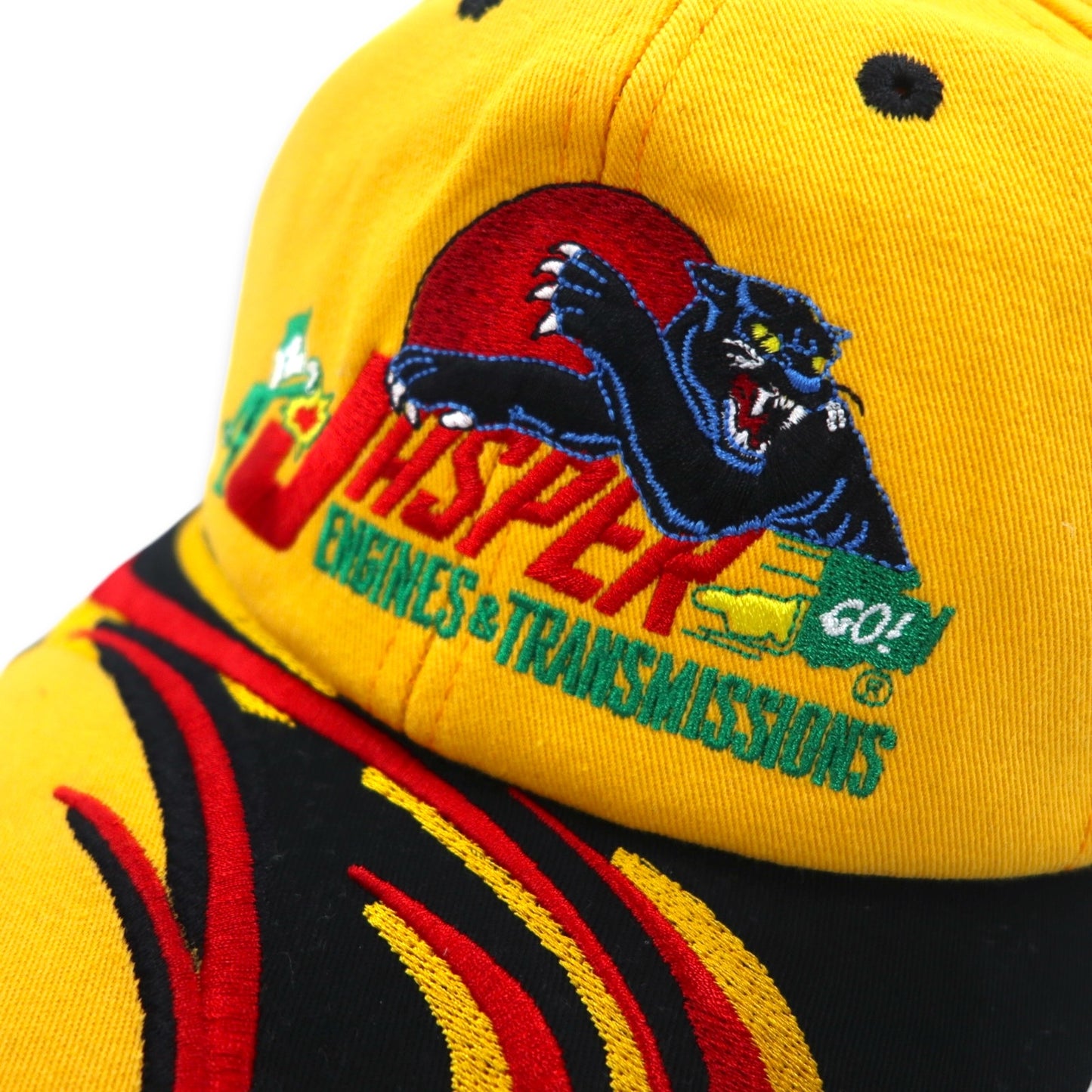 USA製 90年代 K-Products 6パネル キャップ ONE イエロー JASPER マジックテープ アジャスター