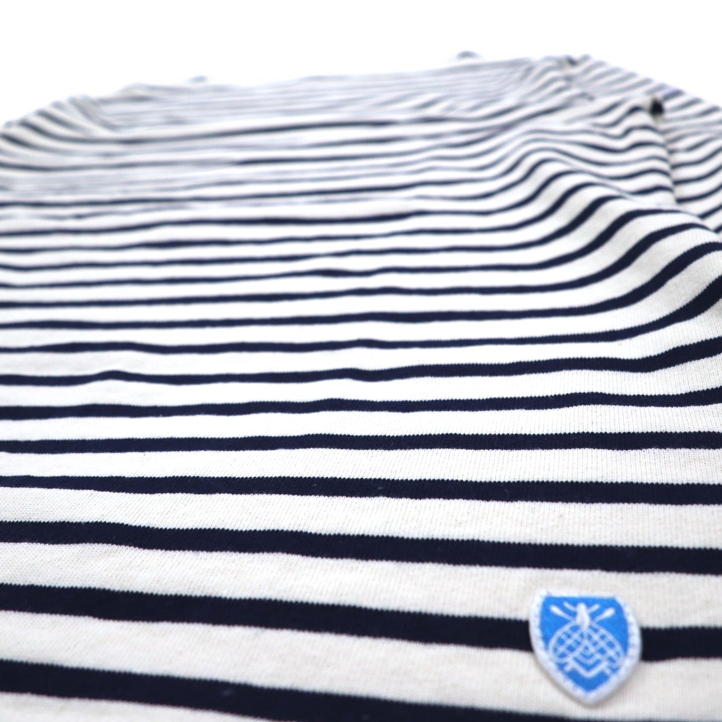 ORCIVAL French Basque Shirt Boat Neck Cut and Sewn L White Border Cotton