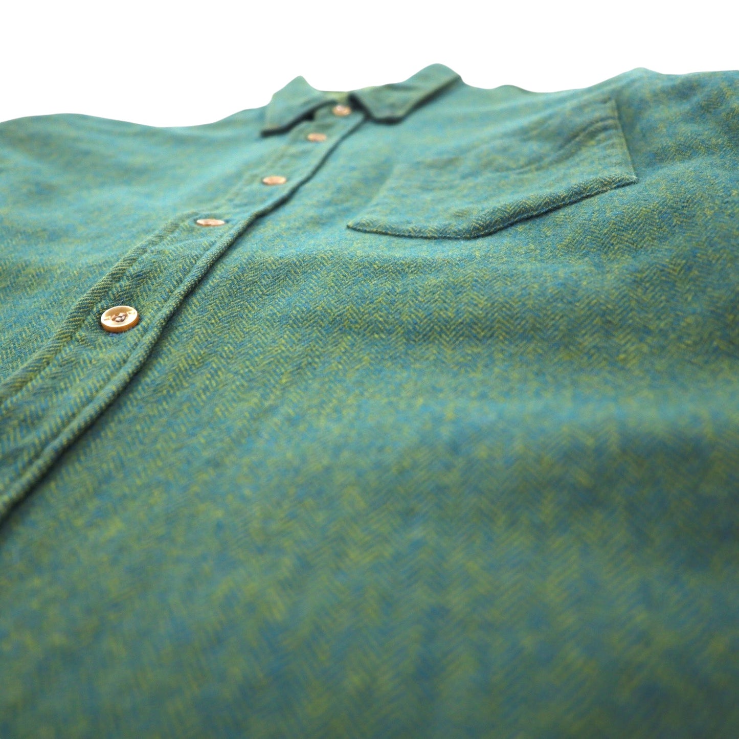 PENDLETON 60年代 フランネルシャツ ボタンダウンシャツ M カーキ ウール ヘリンボーン