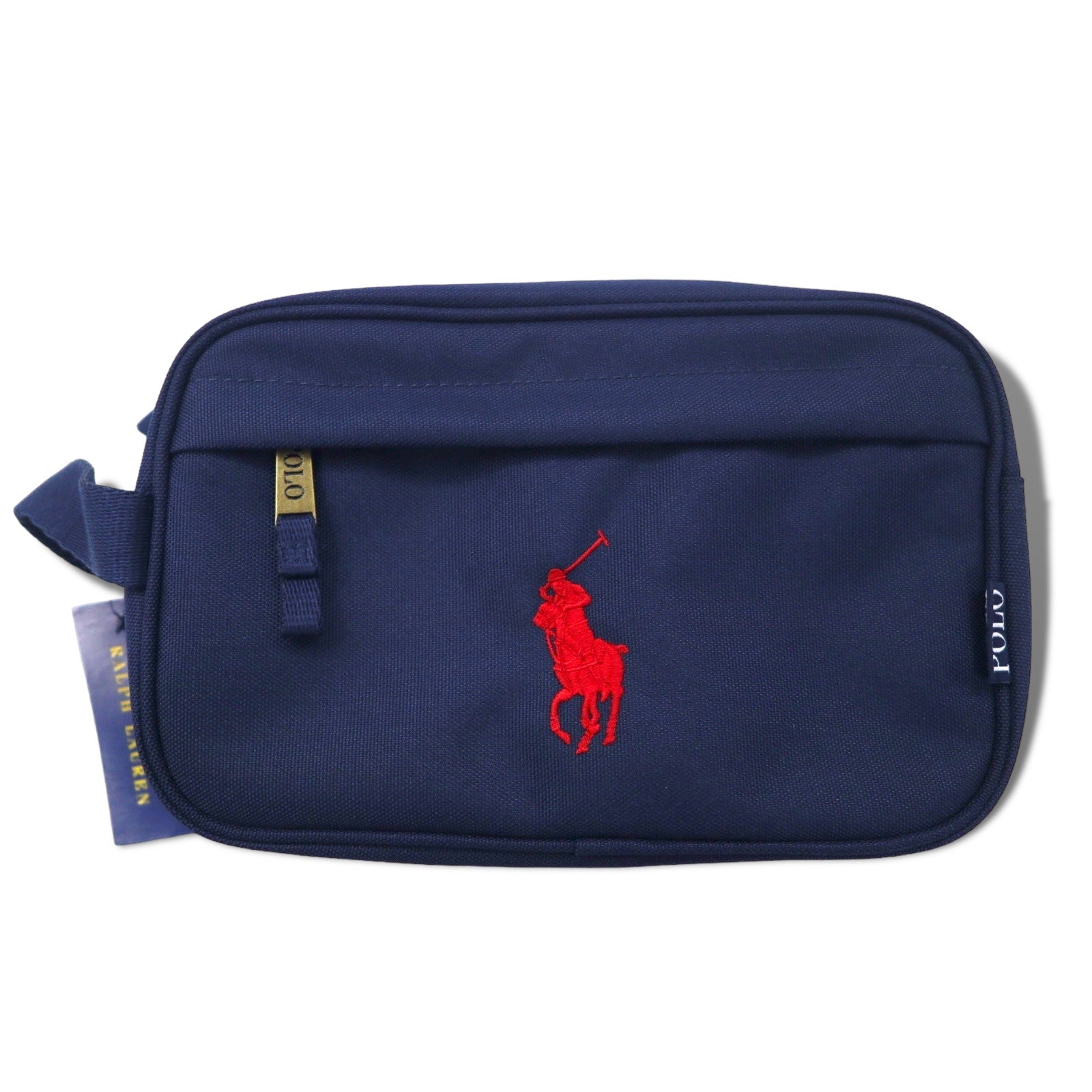 POLO RALPH LAUREN Pony Embroidery Pouch Clutch Bag Navy Nylon 