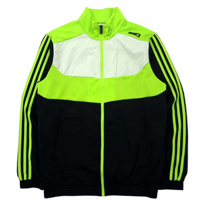 adidas Track Jacket Jersey L Green Black Polyester 3 Stripes