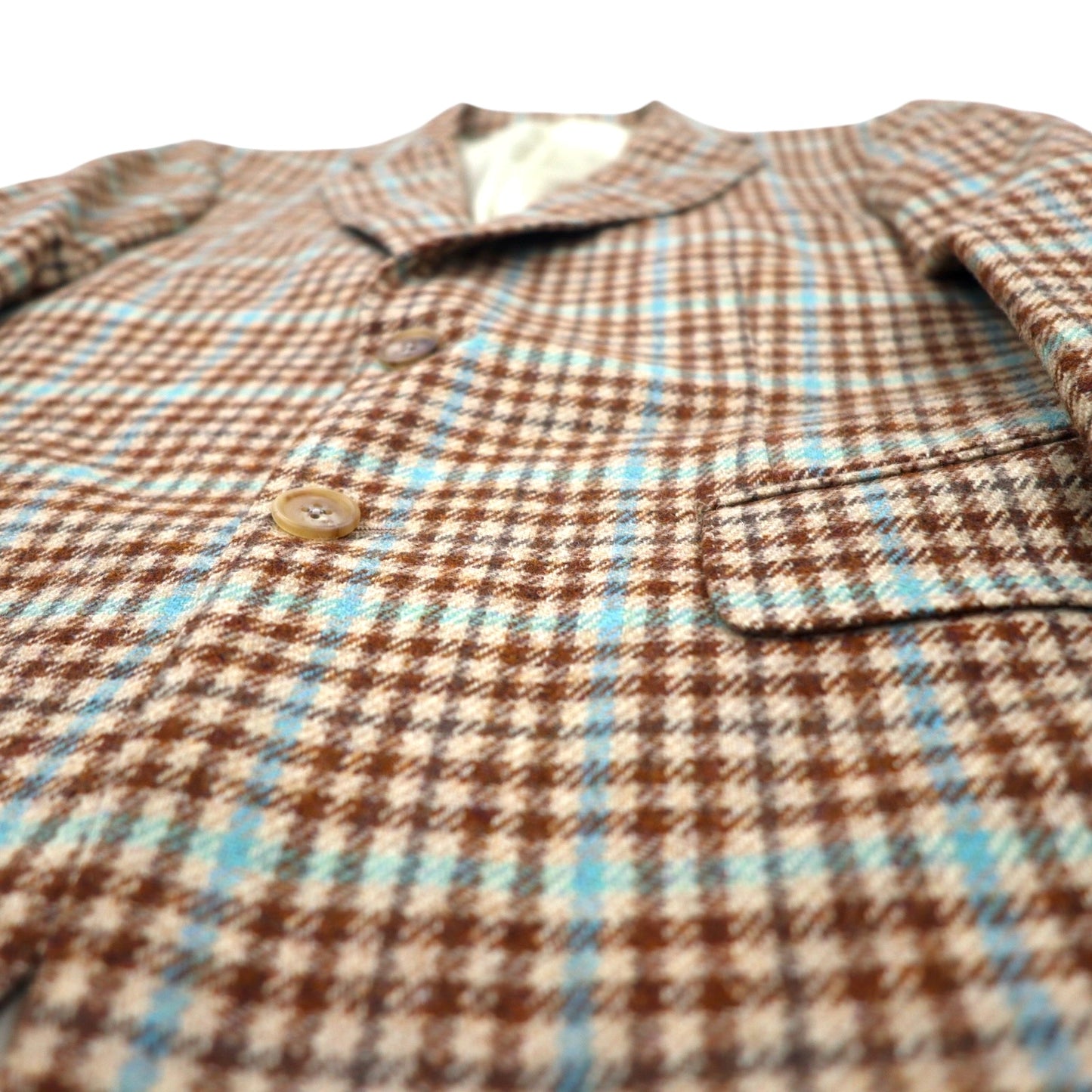 Paul Smith Tweed 2B Tailored Jacket, M, Beige, Gun Club Check, Wool, Made in Japan