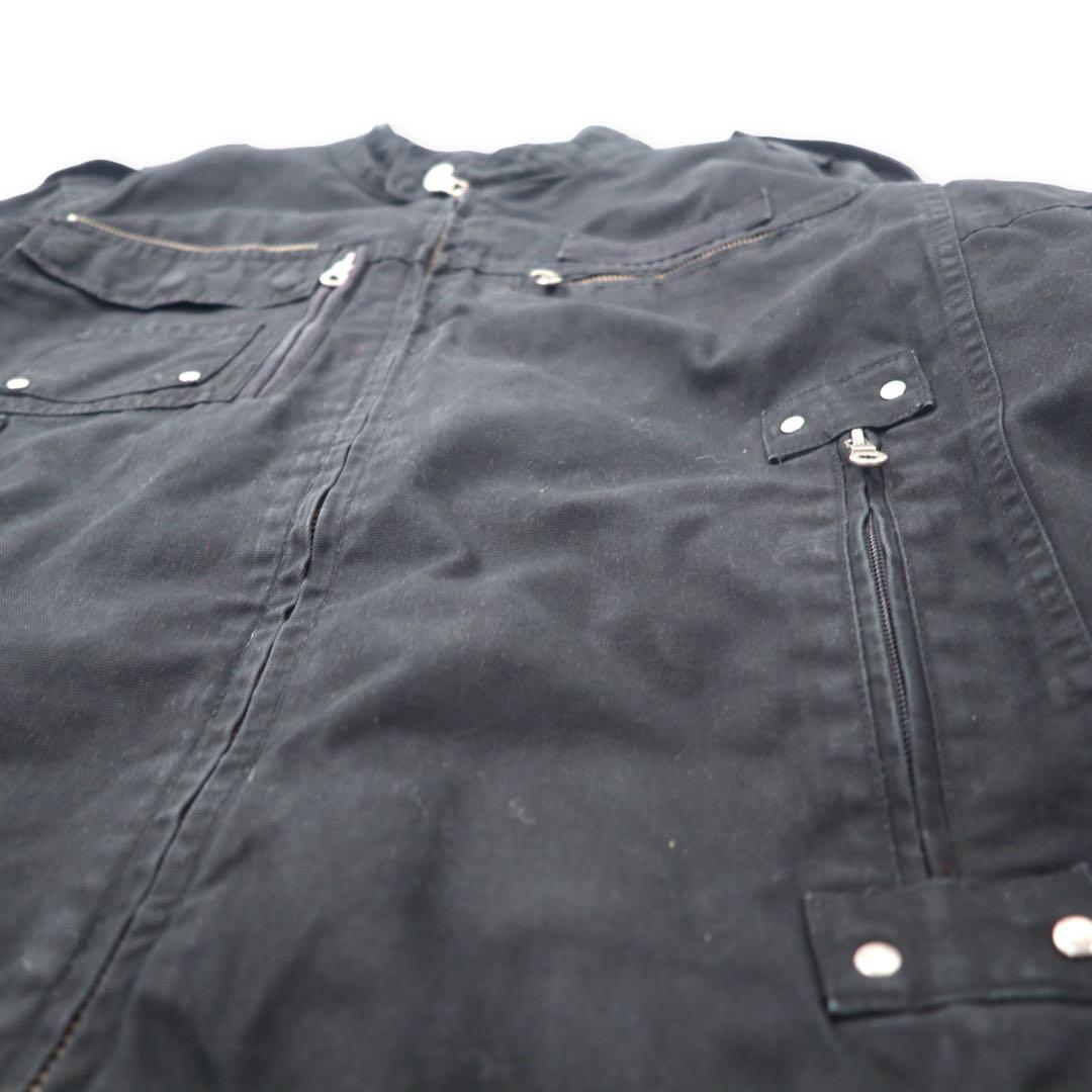 HARLEY DAVIDSON シングル ライダースジャケット M ブラック コットン バックロゴ