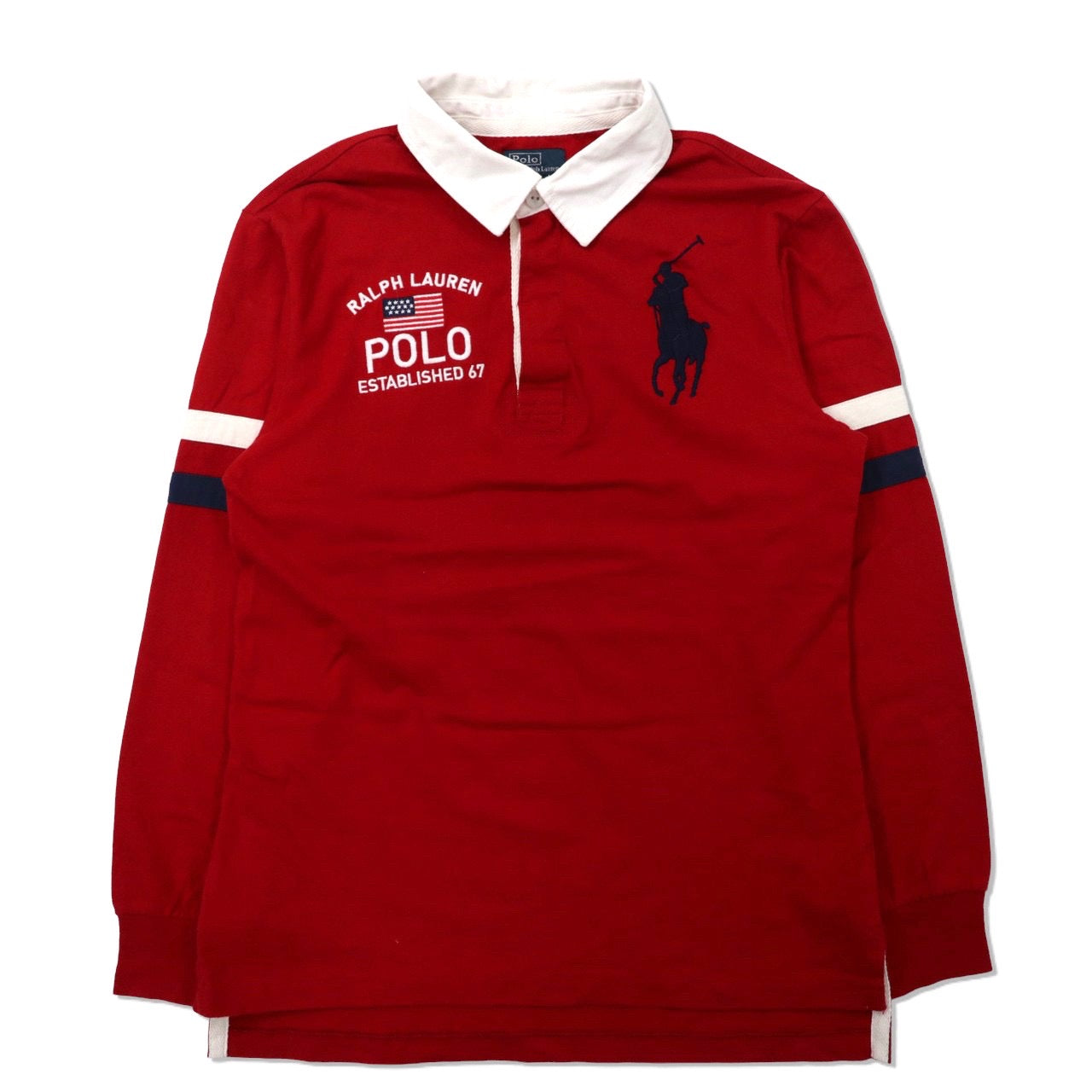 Polo by Ralph Lauren ビッグポニー ラガーシャツ L レッド