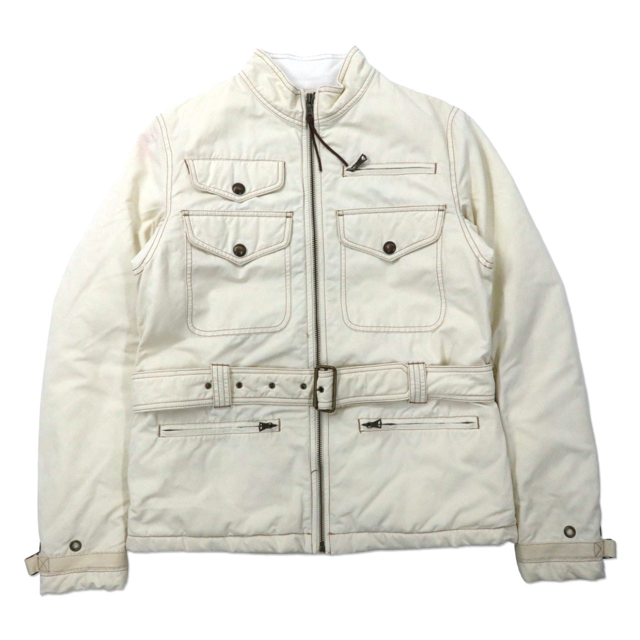 RALPH LAUREN Safari Jacket 9 White Primaloft Nylon With Belt 