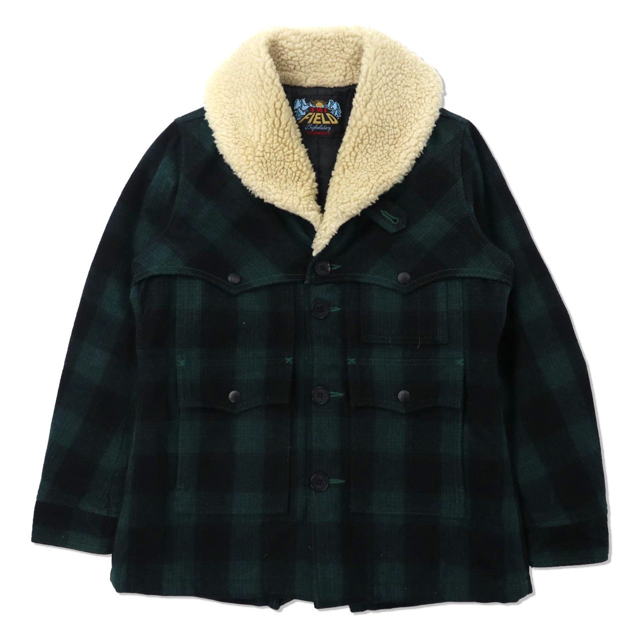 TMT Gang Coat BOA Ranch Coat M Green CHECKED Wool TJK-F1306 Japan MADE