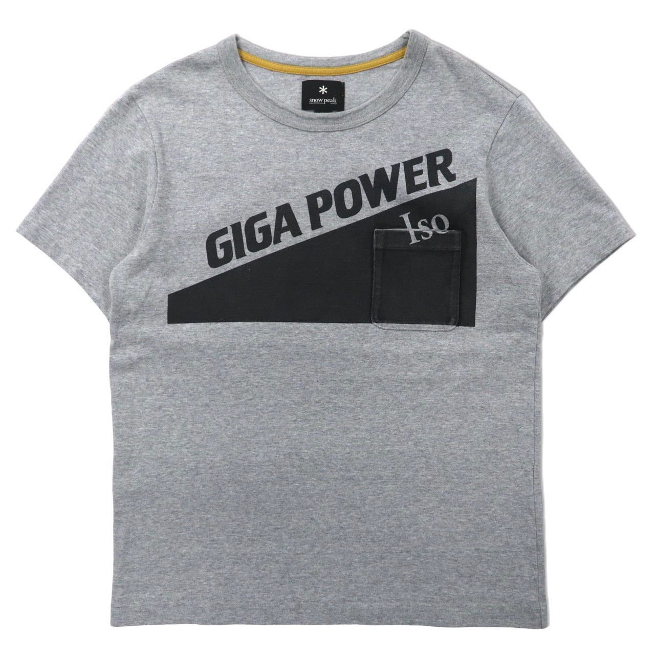 snow peak ポケットTシャツ M グレー コットン GIGA POWER TS-15SJ001