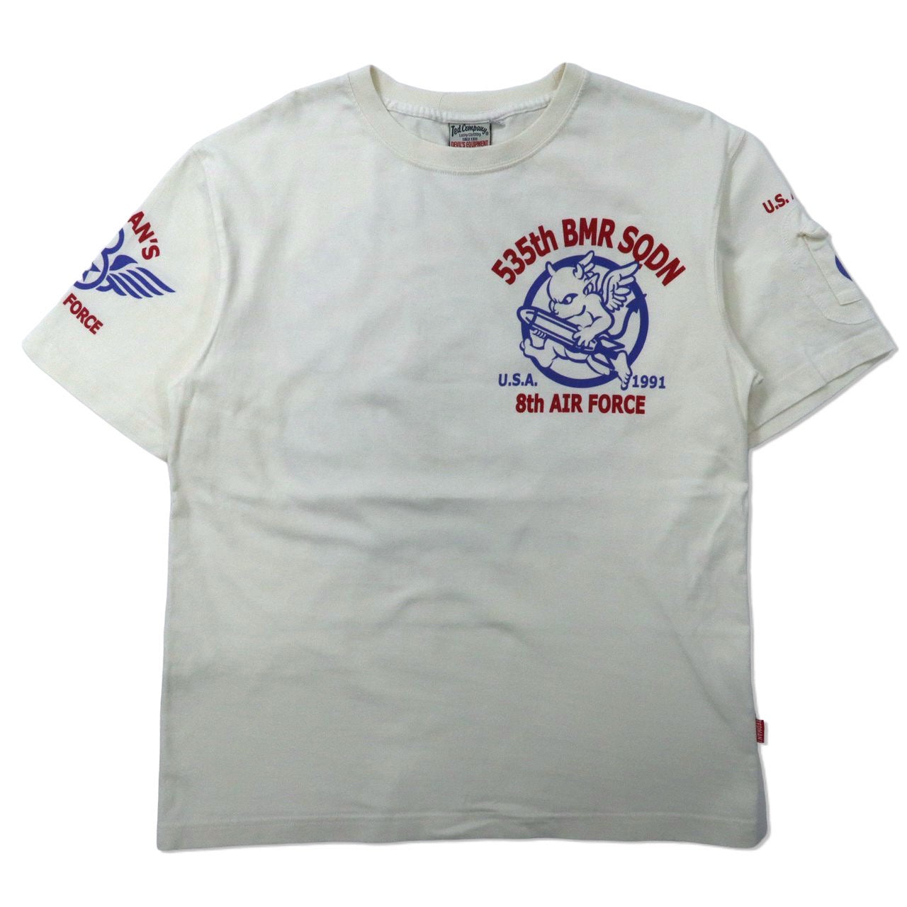 Ted Company テッドマンロゴTシャツ 40 ホワイト コットン U.S.AIR