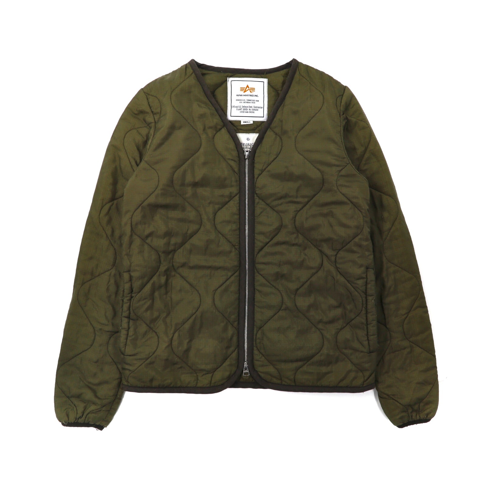 ALPHA × EDIFICE QUILTED JACKET S KHAKI Nylon – 日本然リトテ