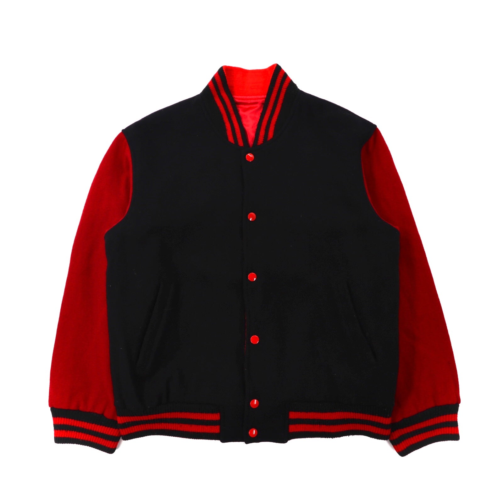 Big John Varsity Jacket M Black Red Wool Reversible Made in Japan – 日本然リトテ