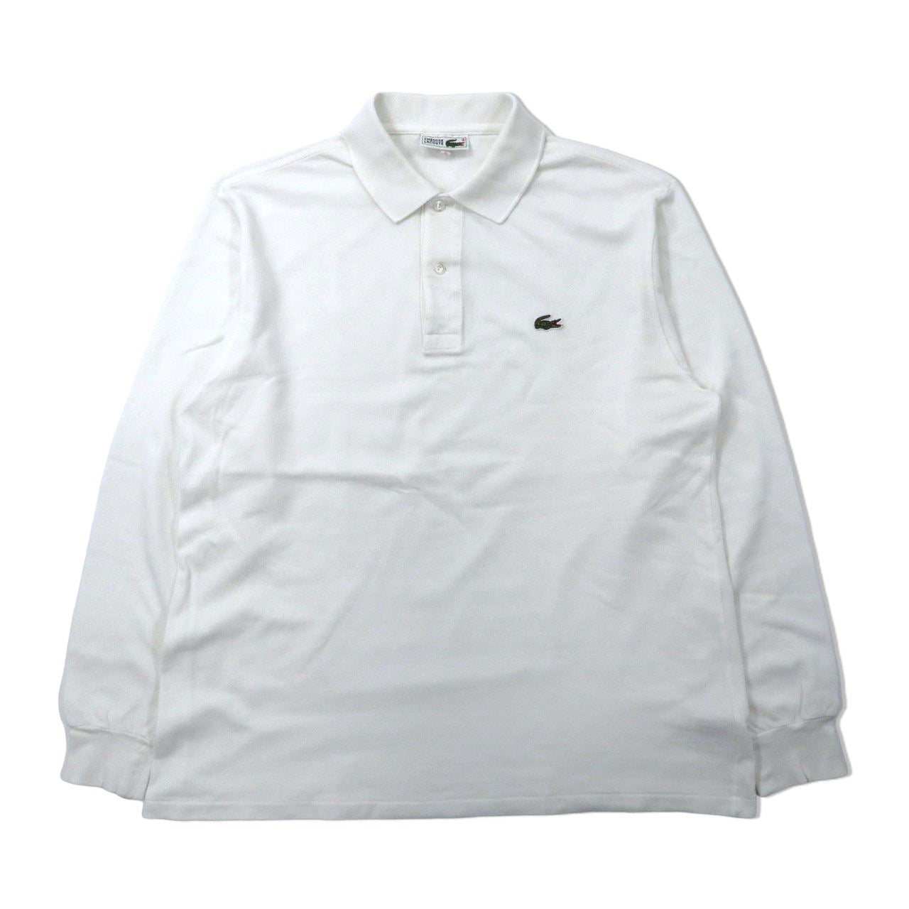 CHEMISE LACOSTE 長袖ポロシャツ 5 ホワイト コットン ワンポイントロゴ 80年代 日本製