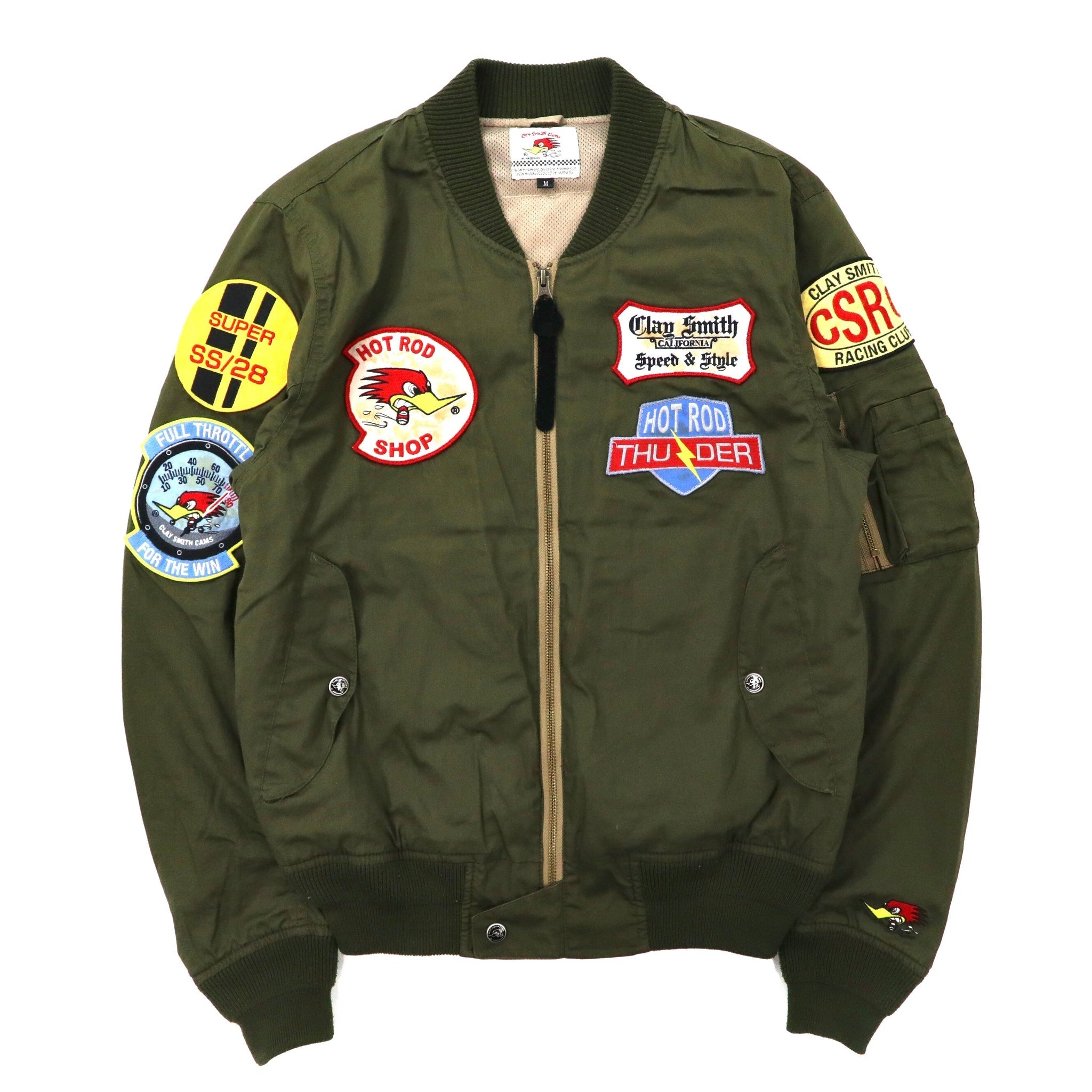 Clay Smith MA-1 Flight Jacket M Khaki Cotton Patch Buck logo