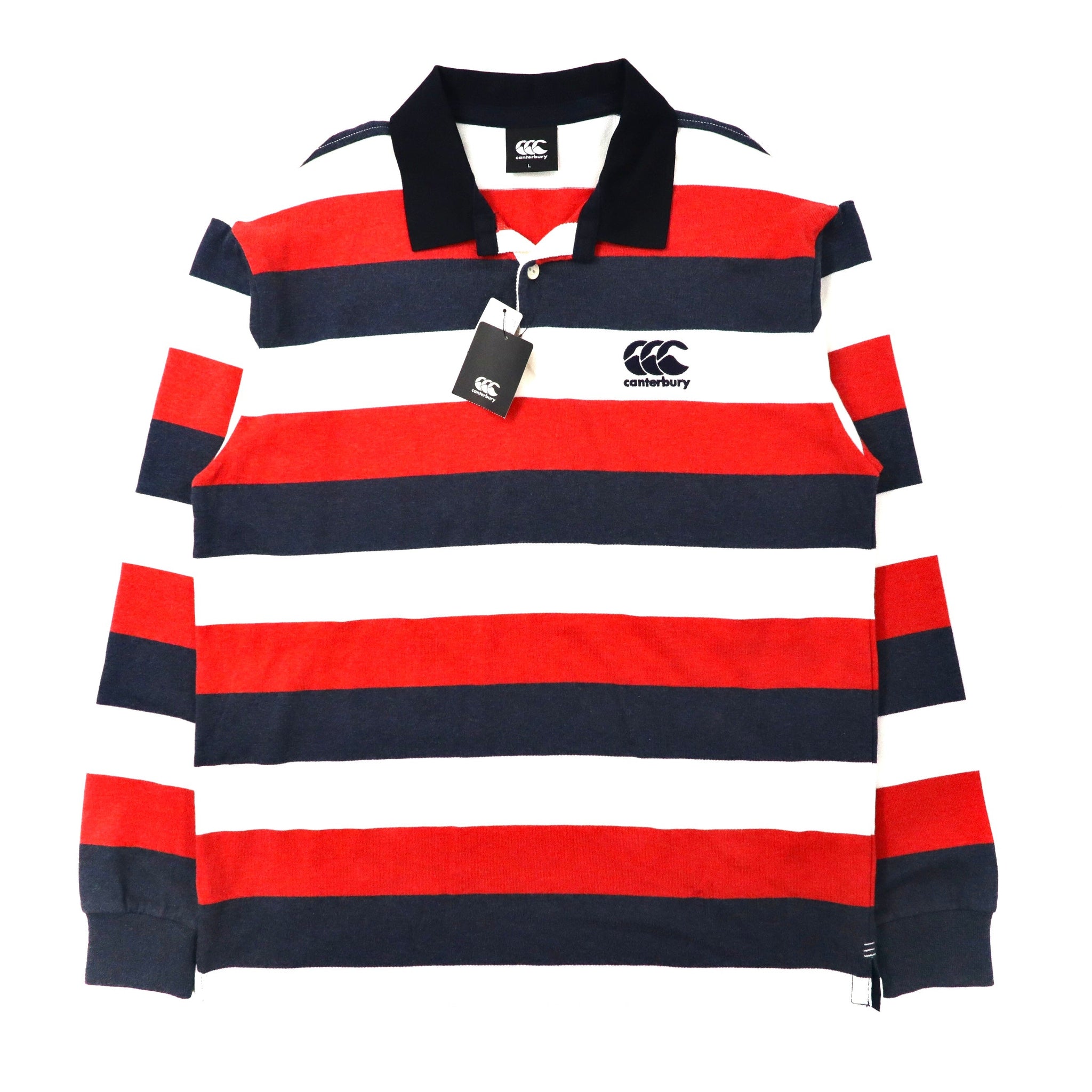 CANTERBURY Big Size Striped Rugby Shirt L Multicolor Cotton Unused