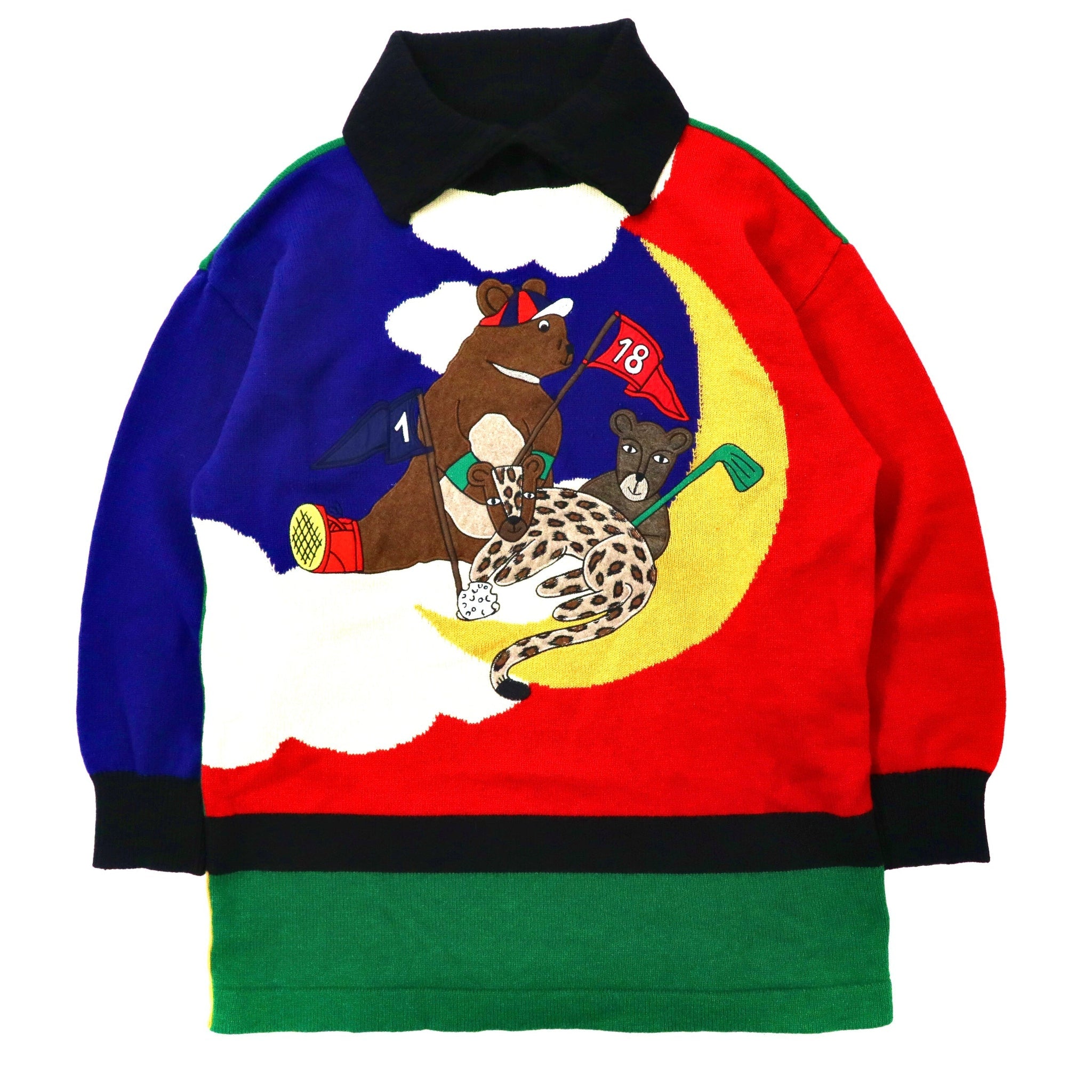 CASTELBAJAC SPORT Big Size Character Knit Sweater 1 Multicolor 