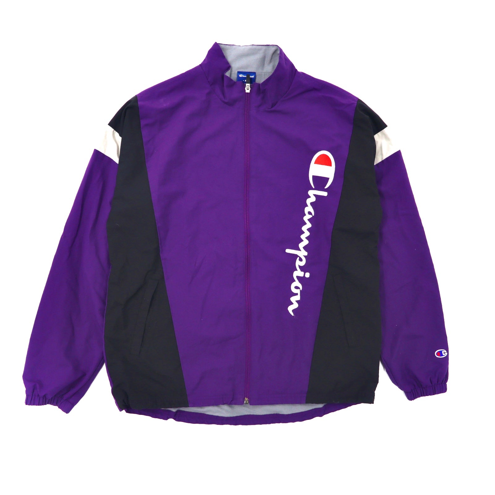 CHAMPION TRACK JACKET XL Purple polyester logo embroidery C3-QSC02