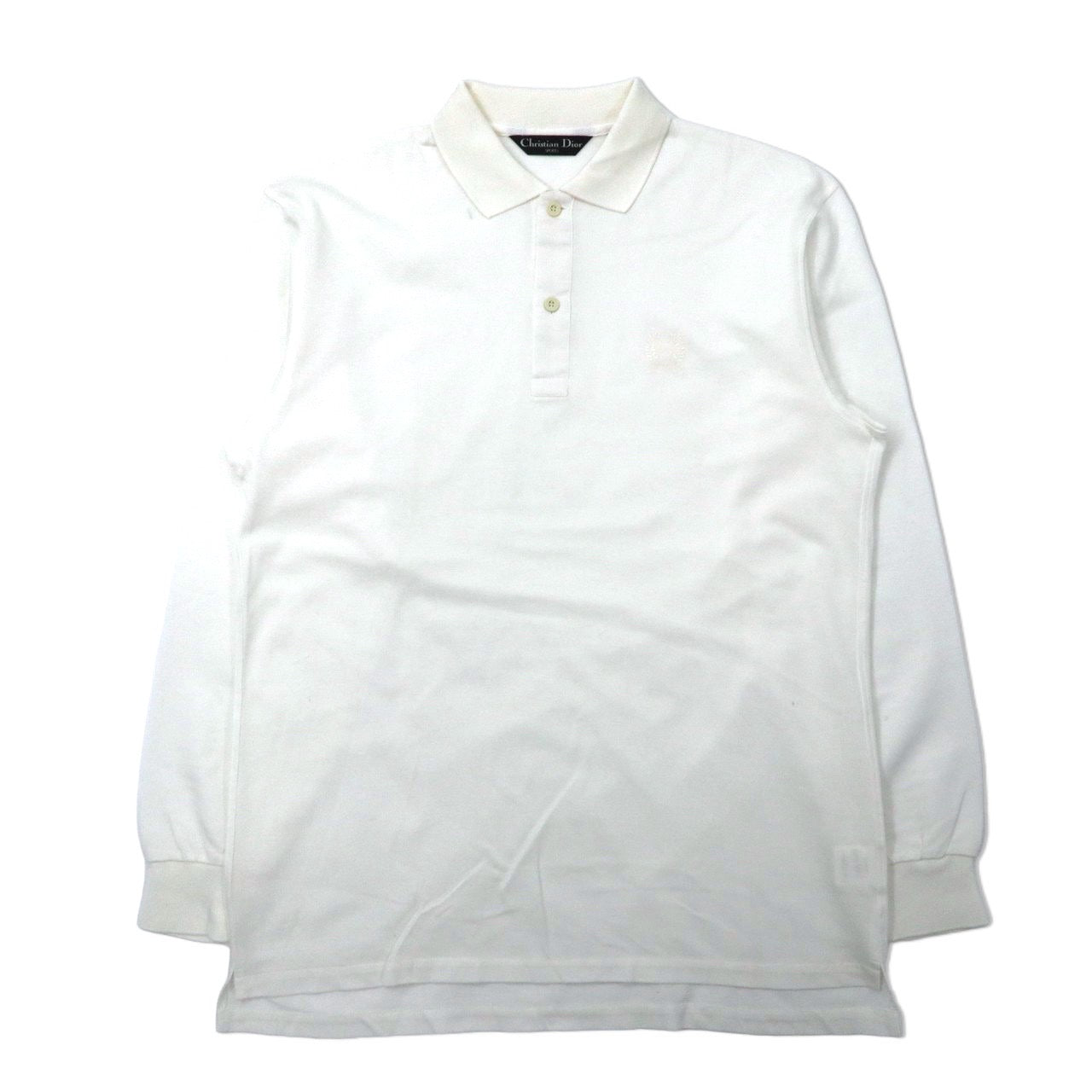 Christian Dior Sports Long Sleeve Polo Shirt L White Cotton One 