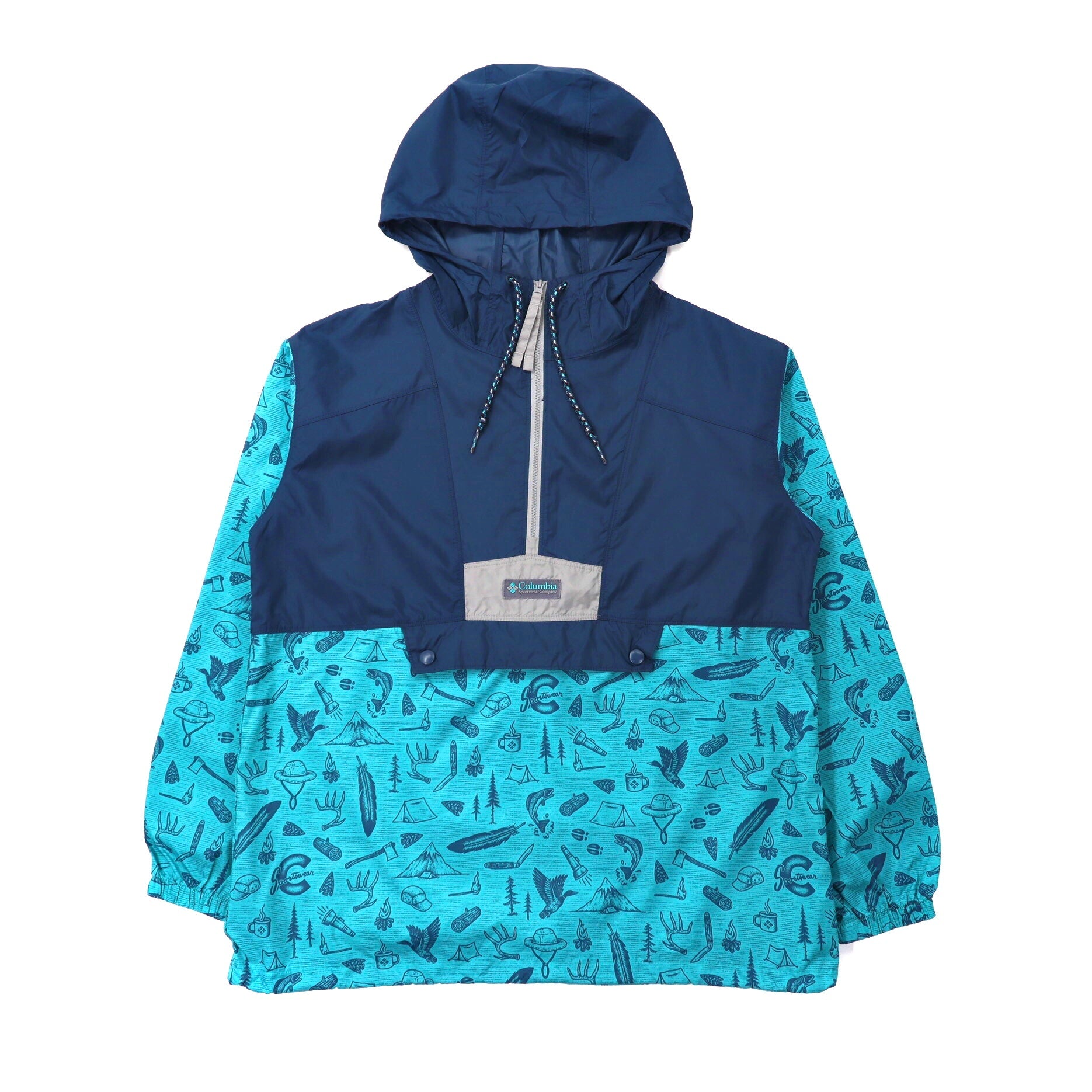 Columbia Packable Anorak Hoodie L Blue Polyester WE0043 – 日本