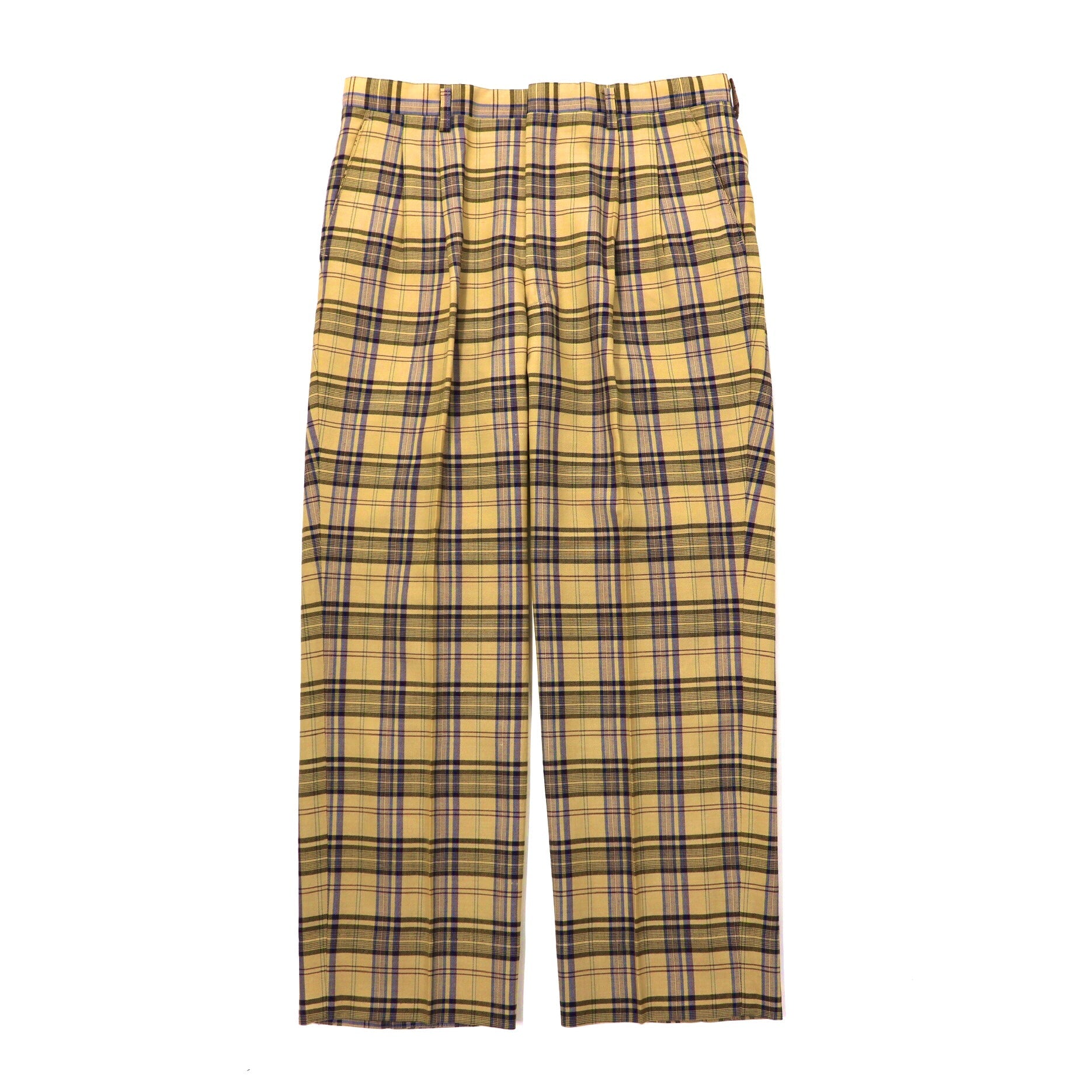 DAKS Tack Slacks Pants 88 Beige Checked Wool Made in Japan – 日本